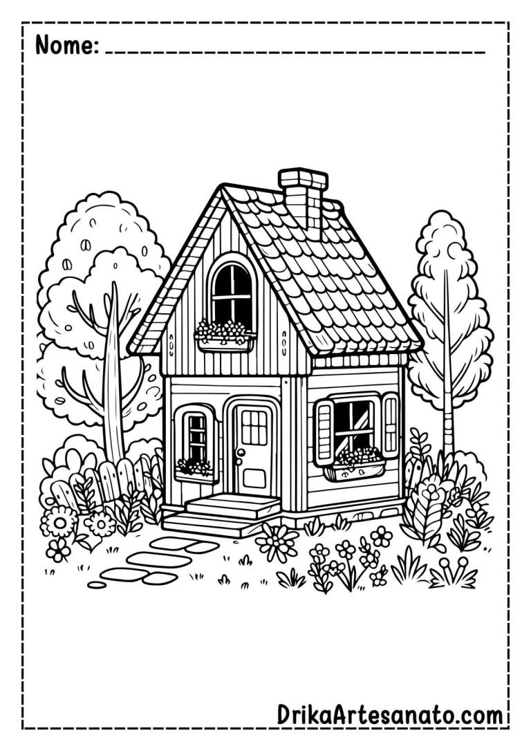 50 Desenhos de Casa para Colorir Grátis em PDF