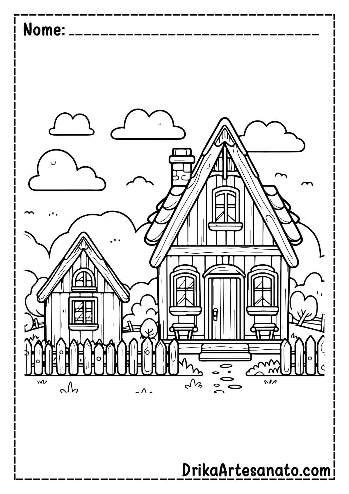Desenho de Casa para Colorir e Imprimir
