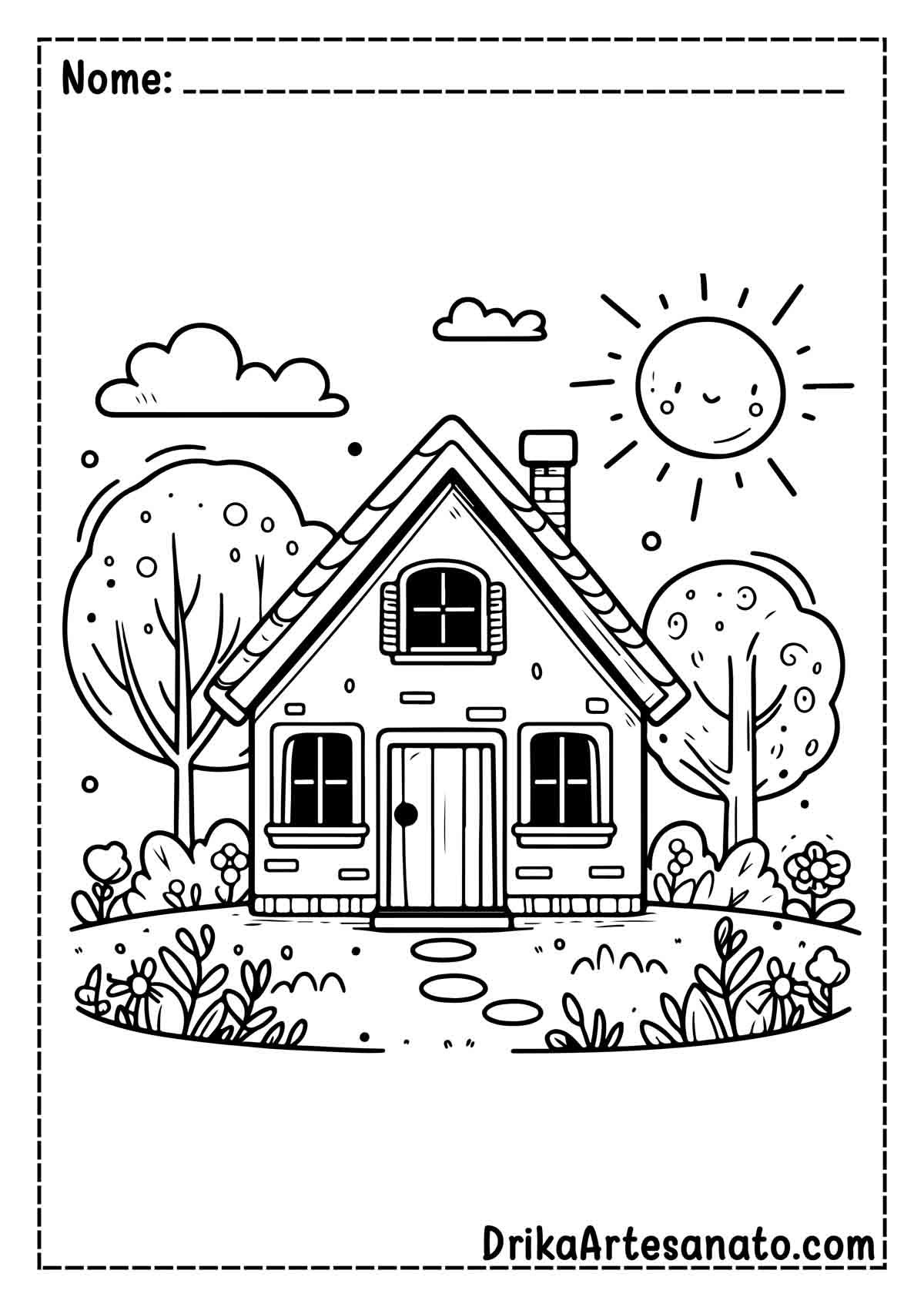 Desenho de Casa Infantil para Imprimir