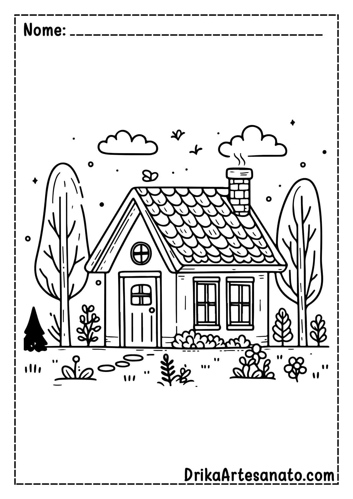 Desenhos de Casa Pequena para Colorir