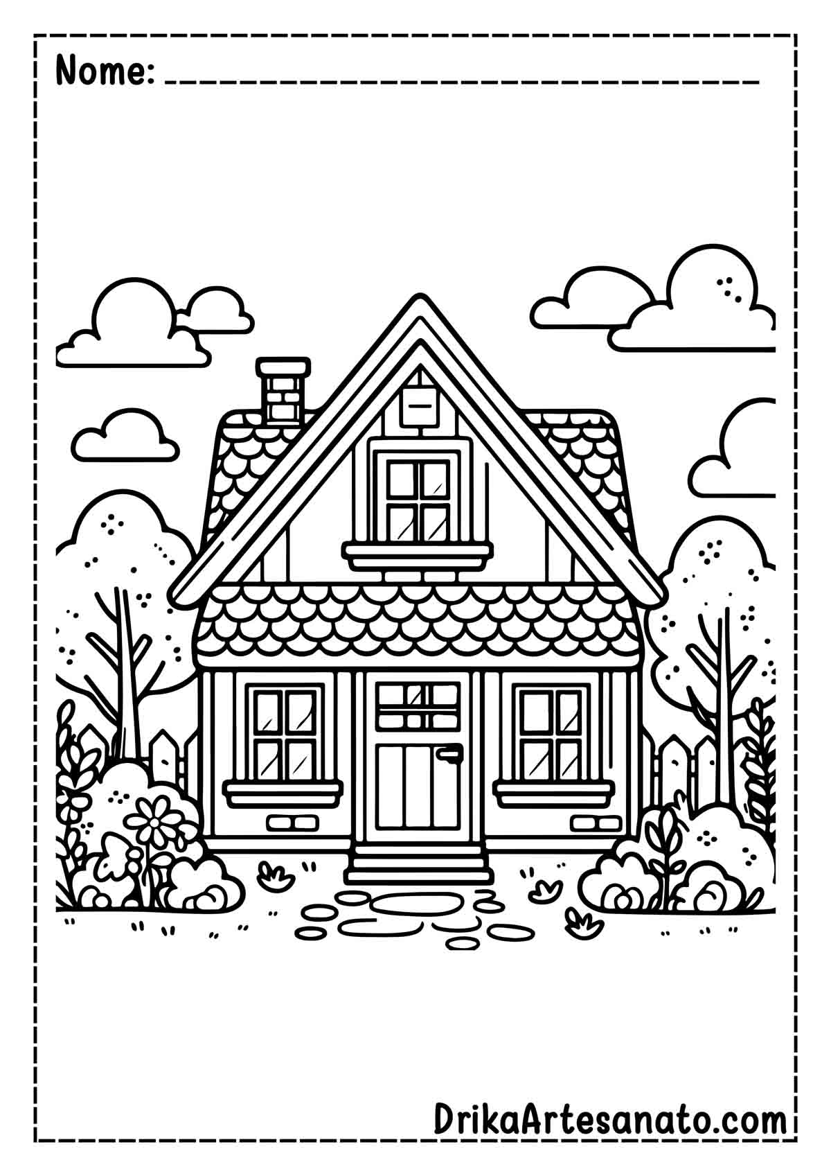Desenho de Casa Simples para Colorir