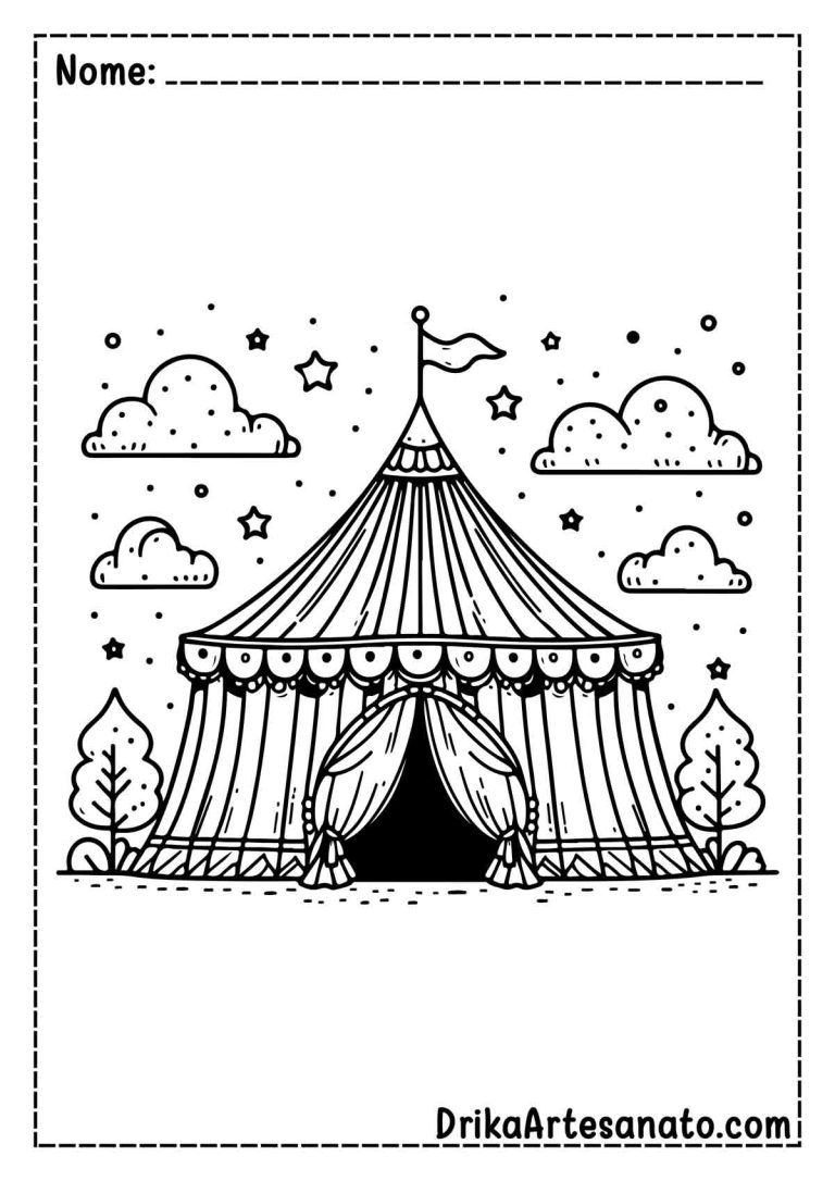 50 Desenhos de Circo para Colorir Grátis em PDF