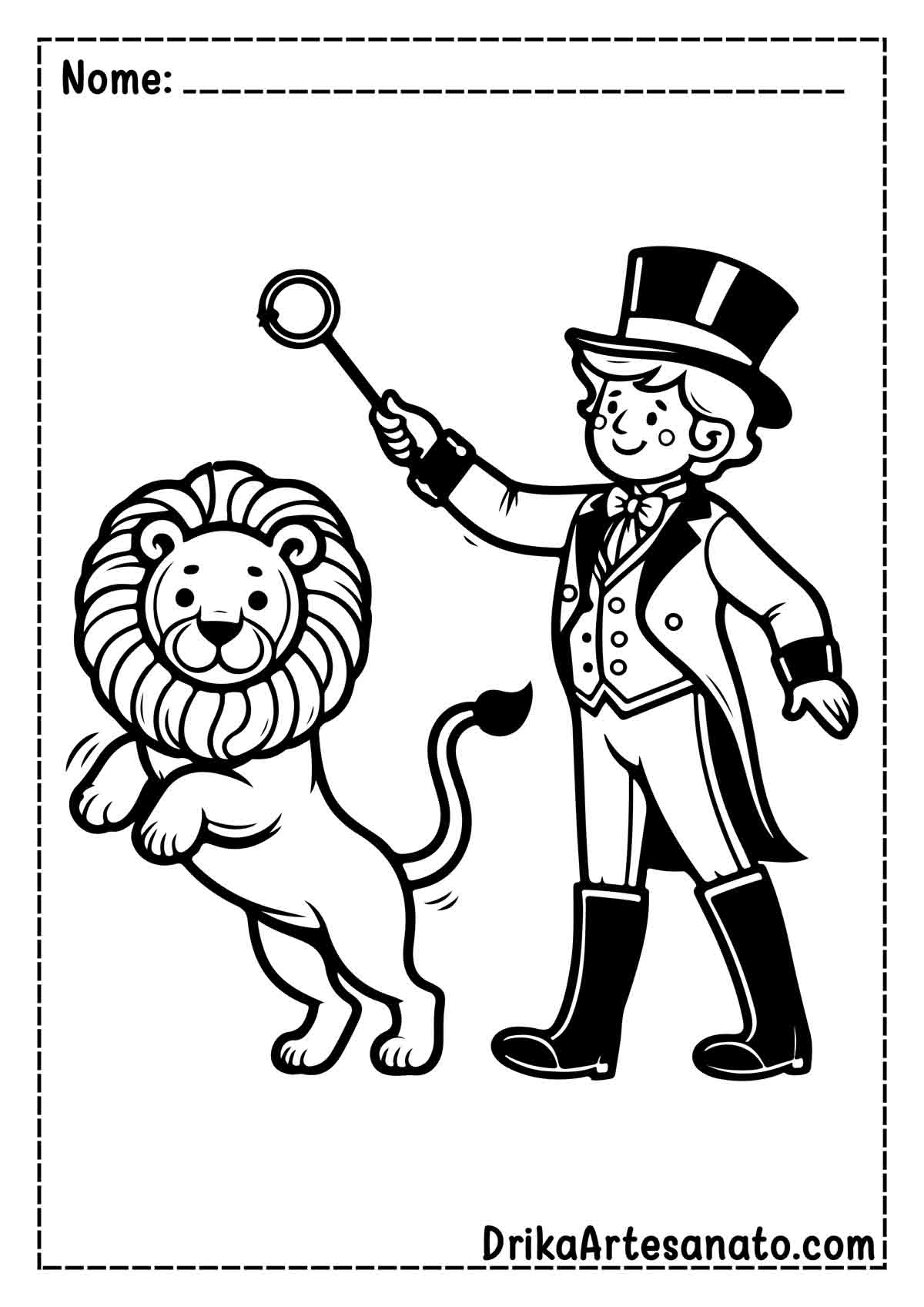 Desenho de Leão de Circo para Colorir