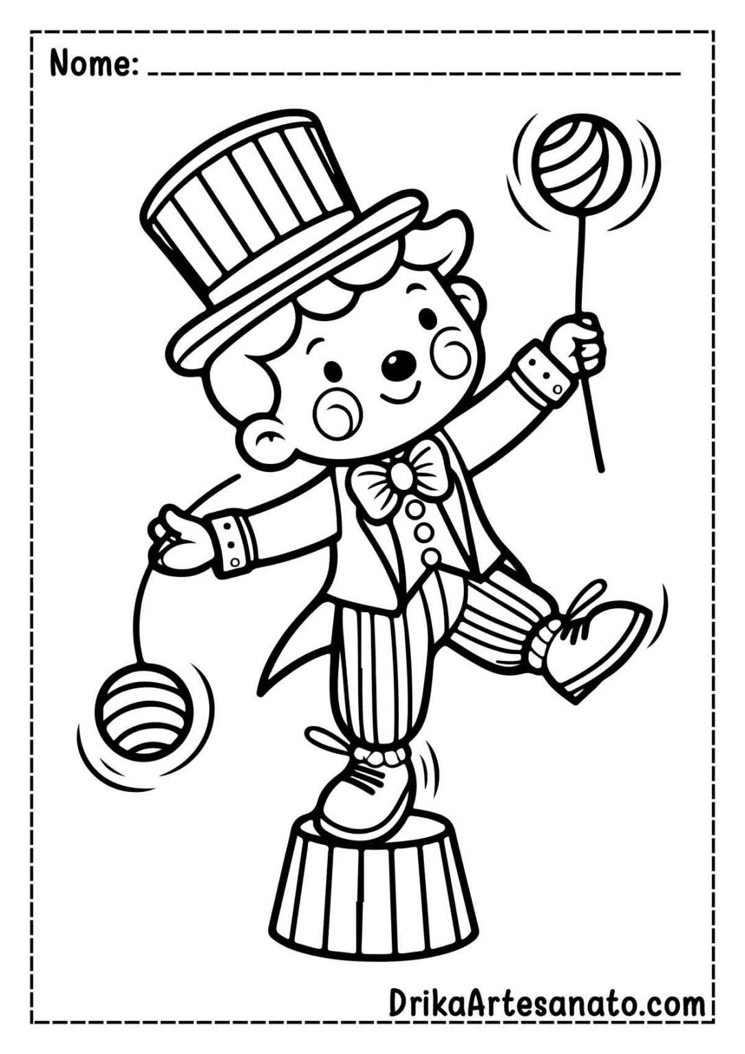 50 Desenhos de Circo para Colorir Grátis em PDF