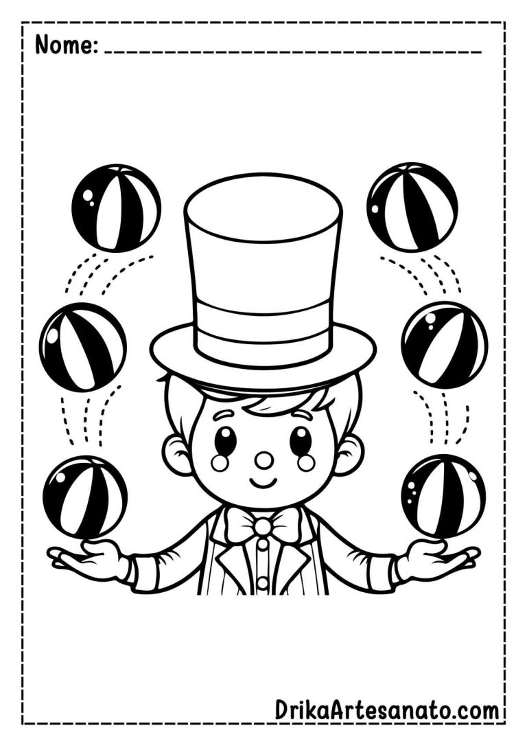 50 Desenhos de Circo para Colorir Grátis em PDF