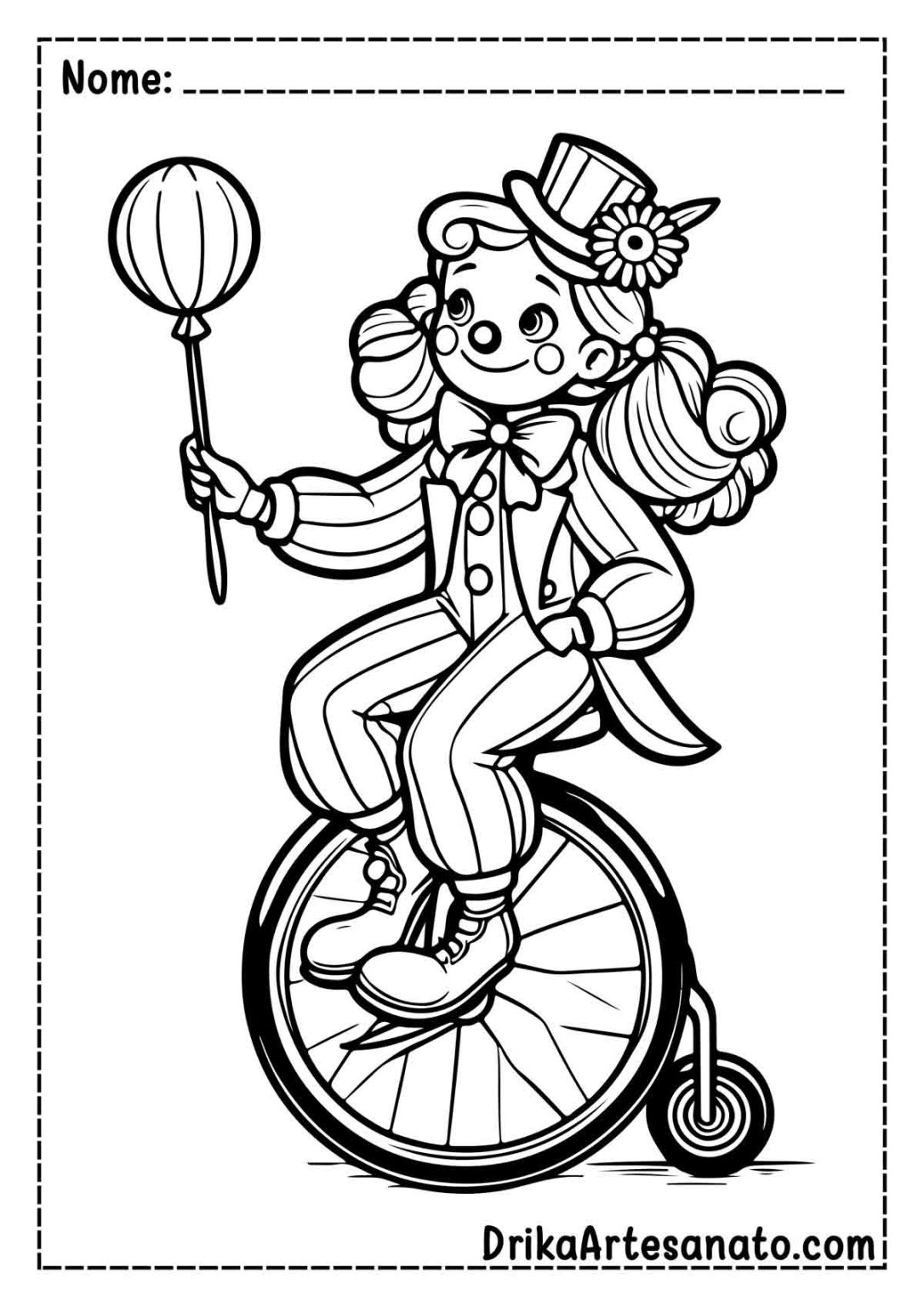 50 Desenhos de Circo para Colorir Grátis em PDF