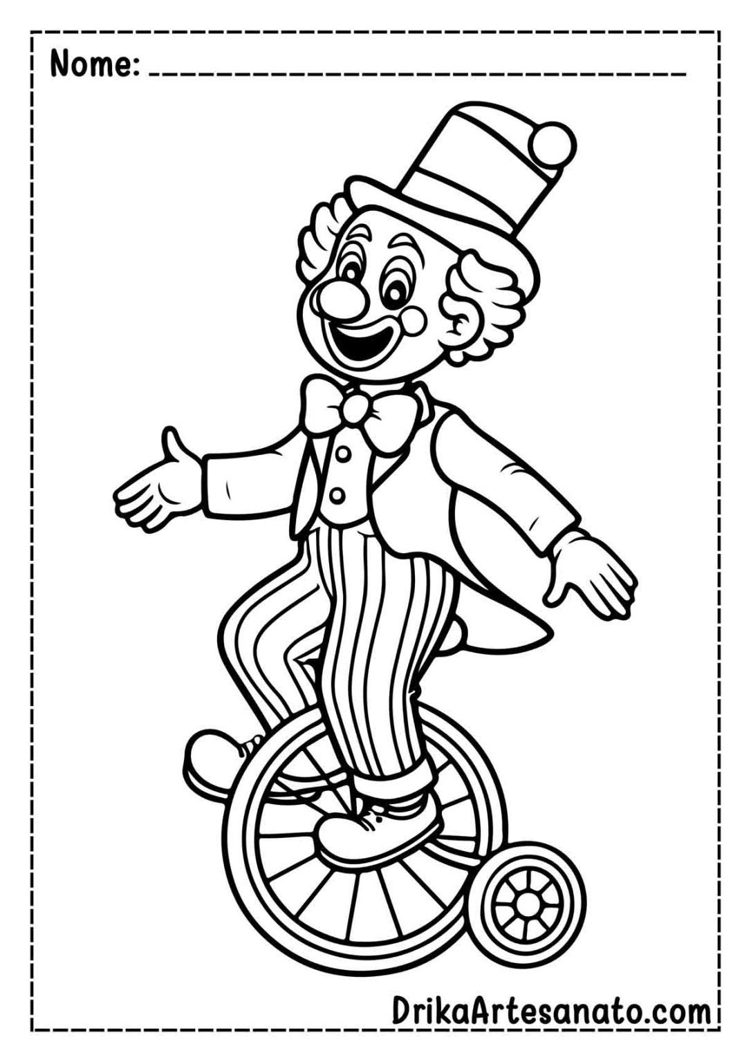 50 Desenhos de Circo para Colorir Grátis em PDF
