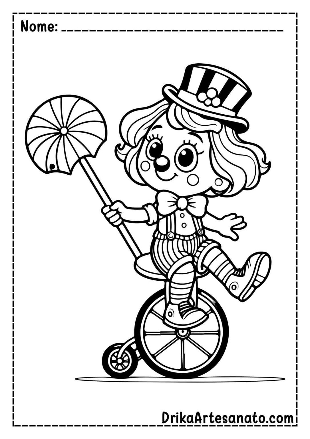 50 Desenhos de Circo para Colorir Grátis em PDF