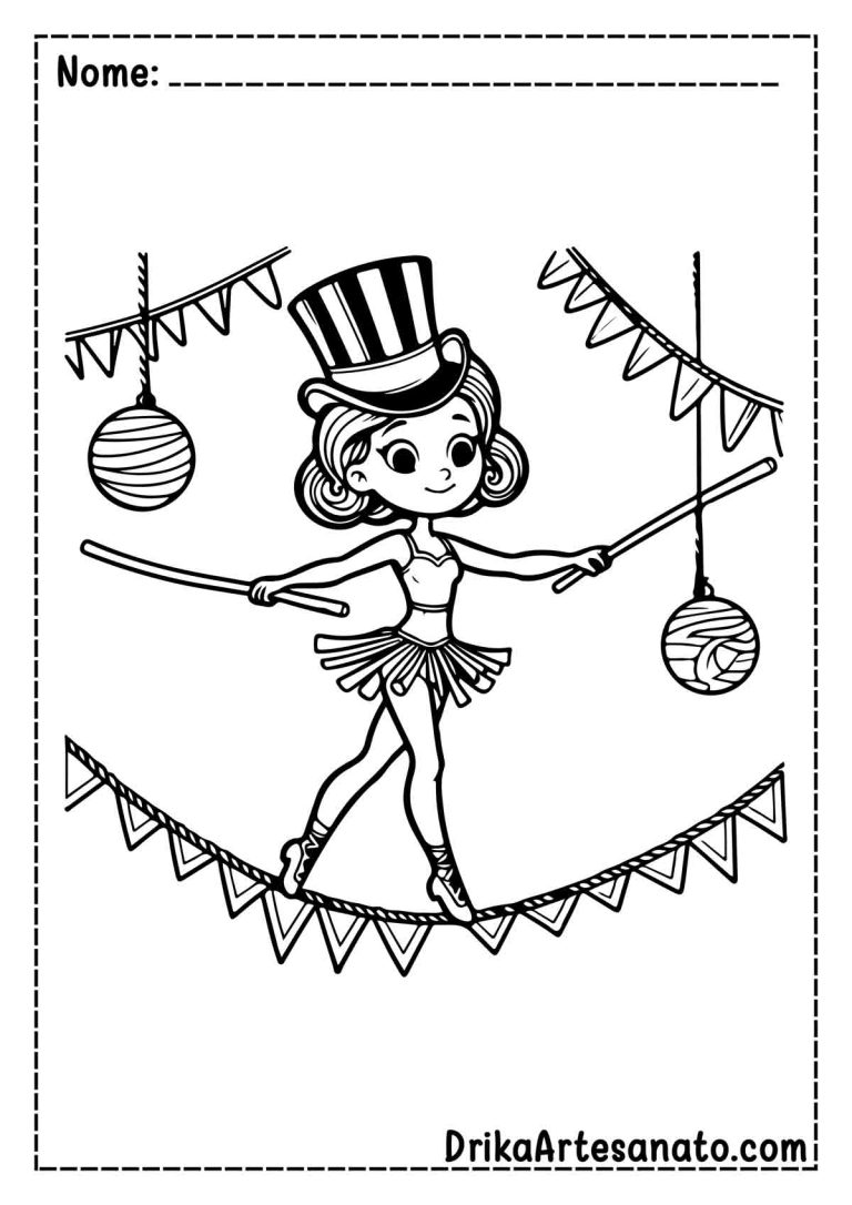 50 Desenhos de Circo para Colorir Grátis em PDF
