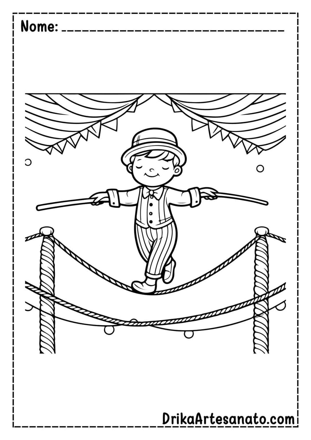 50 Desenhos de Circo para Colorir Grátis em PDF