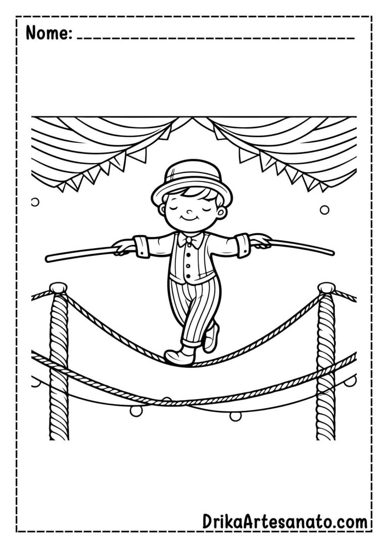 50 Desenhos de Circo para Colorir Grátis em PDF