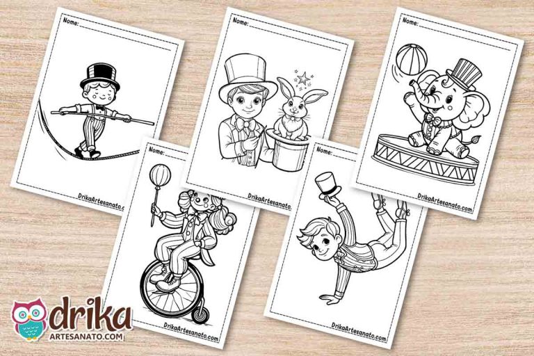 50 Desenhos de Circo para Colorir Grátis em PDF