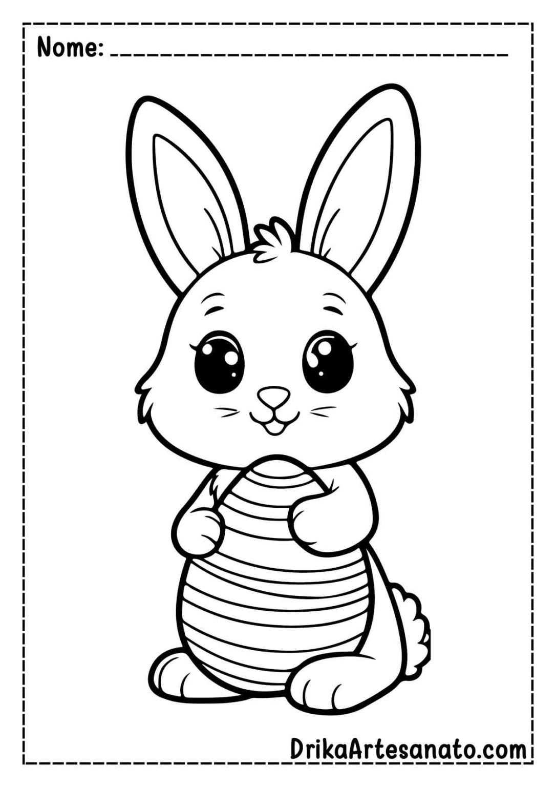 50 Desenhos de Coelho da Páscoa para Colorir Grátis em PDF