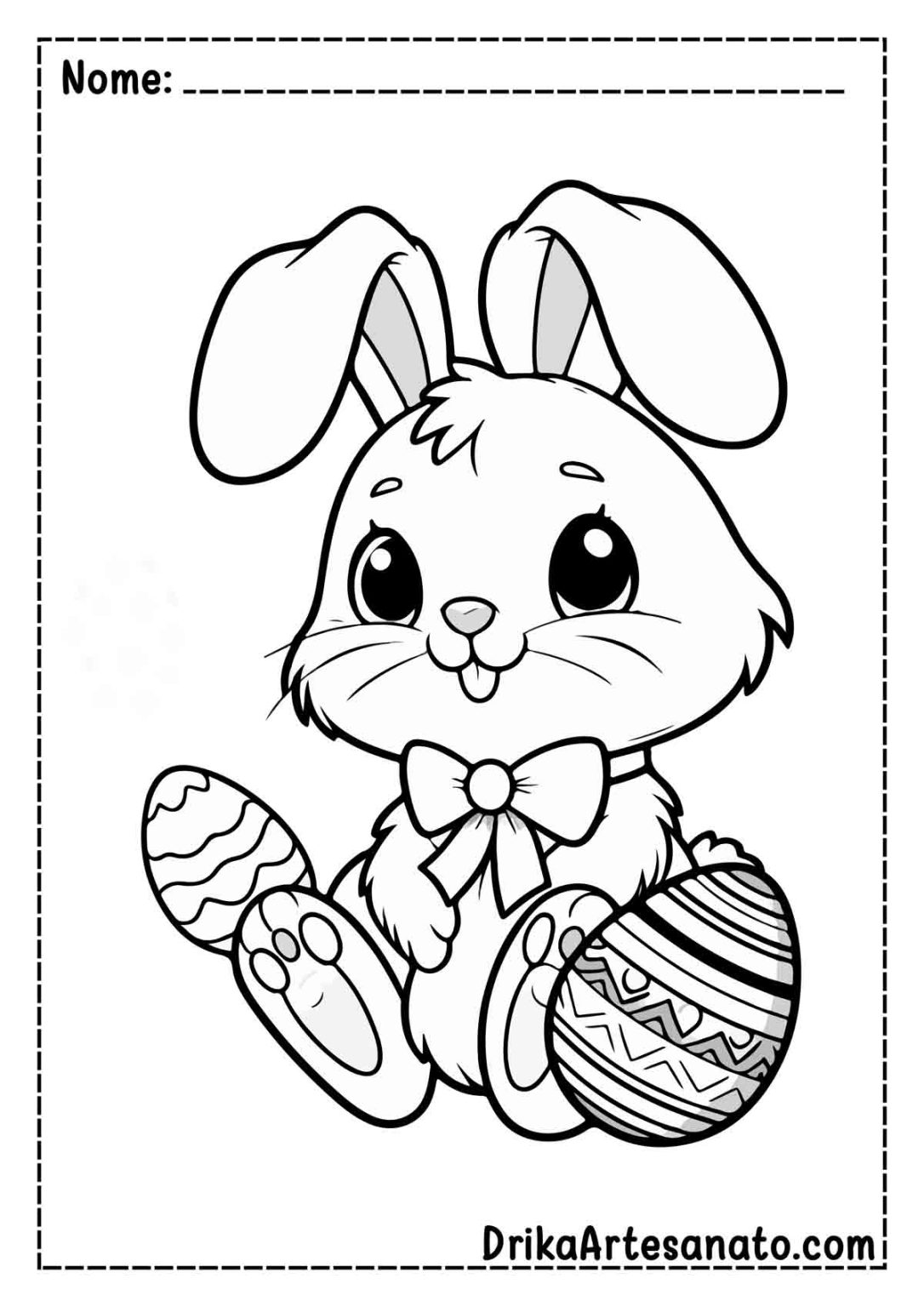 50 Desenhos de Coelho da Páscoa para Colorir Grátis em PDF