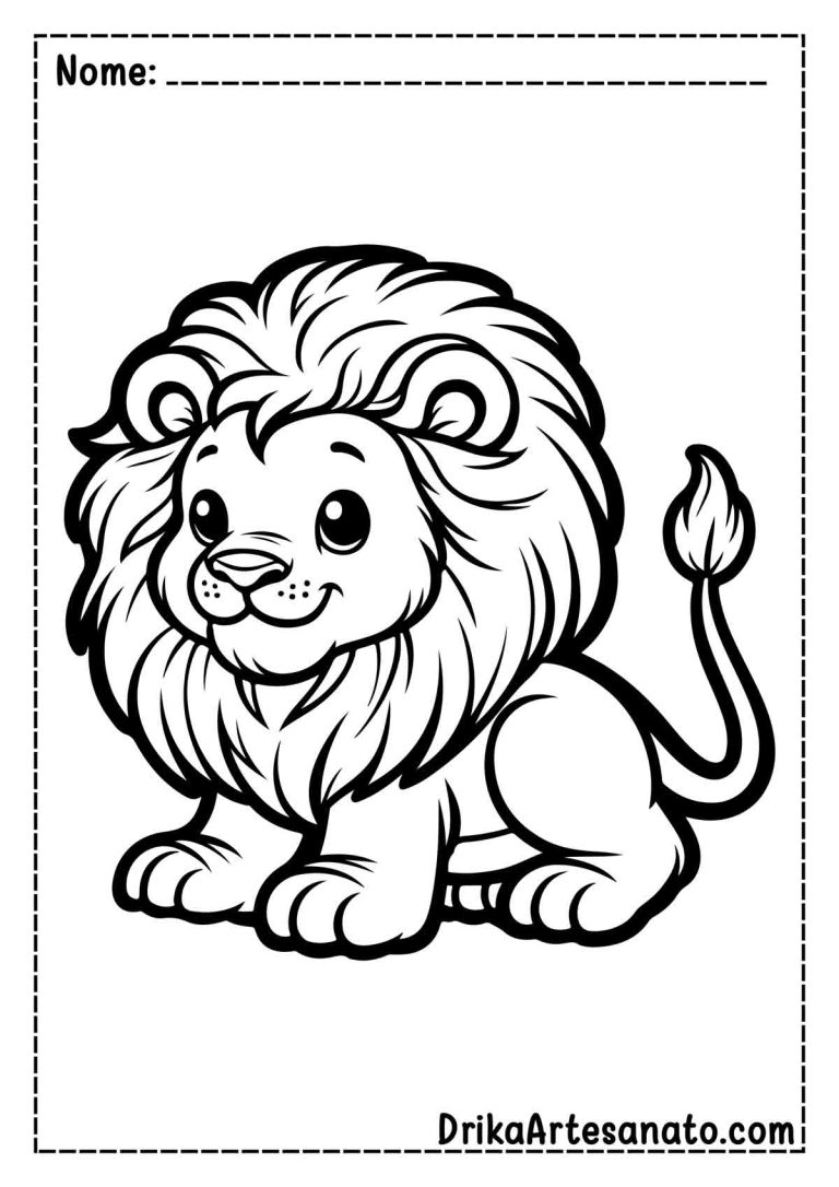 50 Desenhos de Leão para Colorir Grátis em PDF