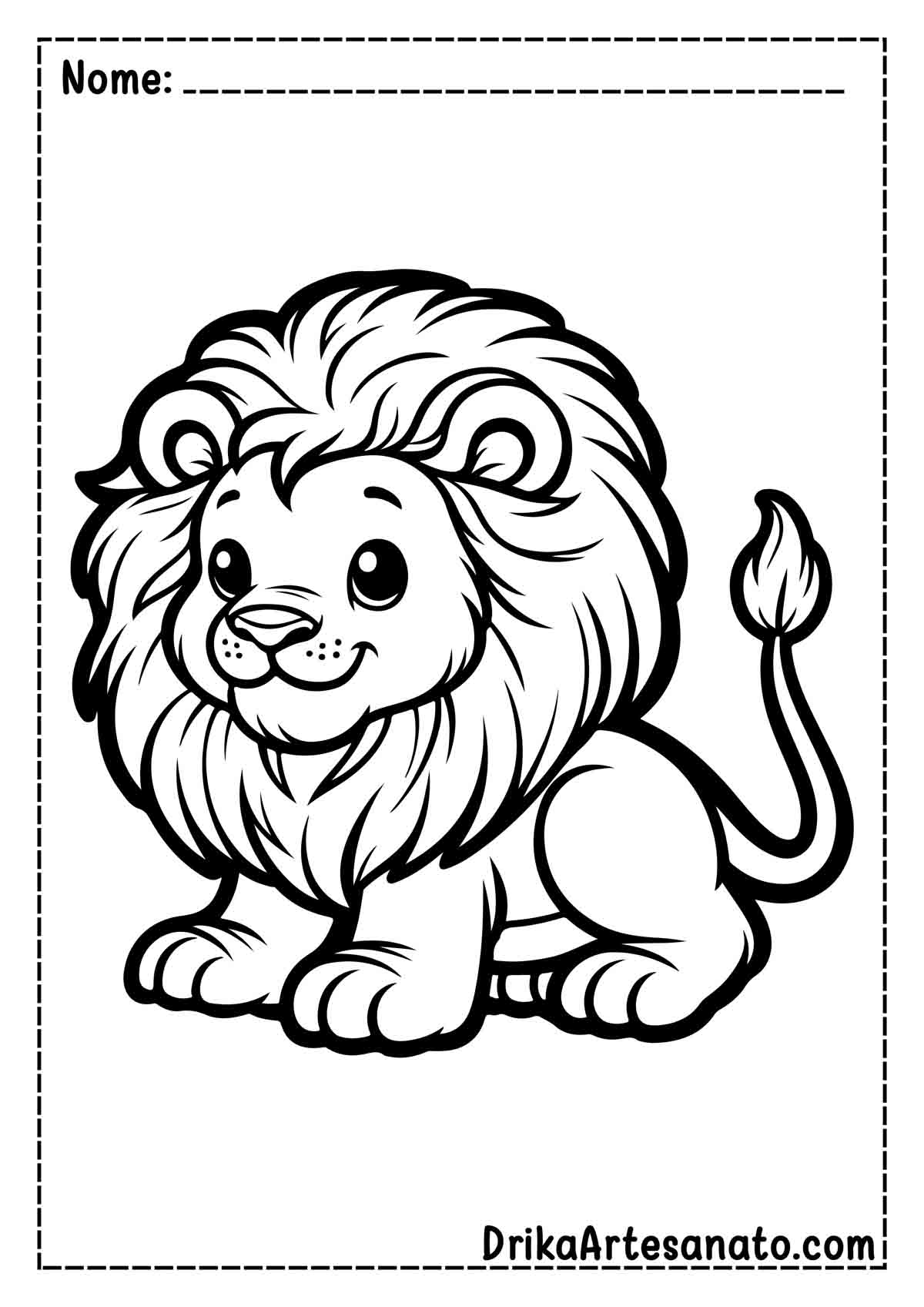 Desenho de Leão Infantil para Colorir
