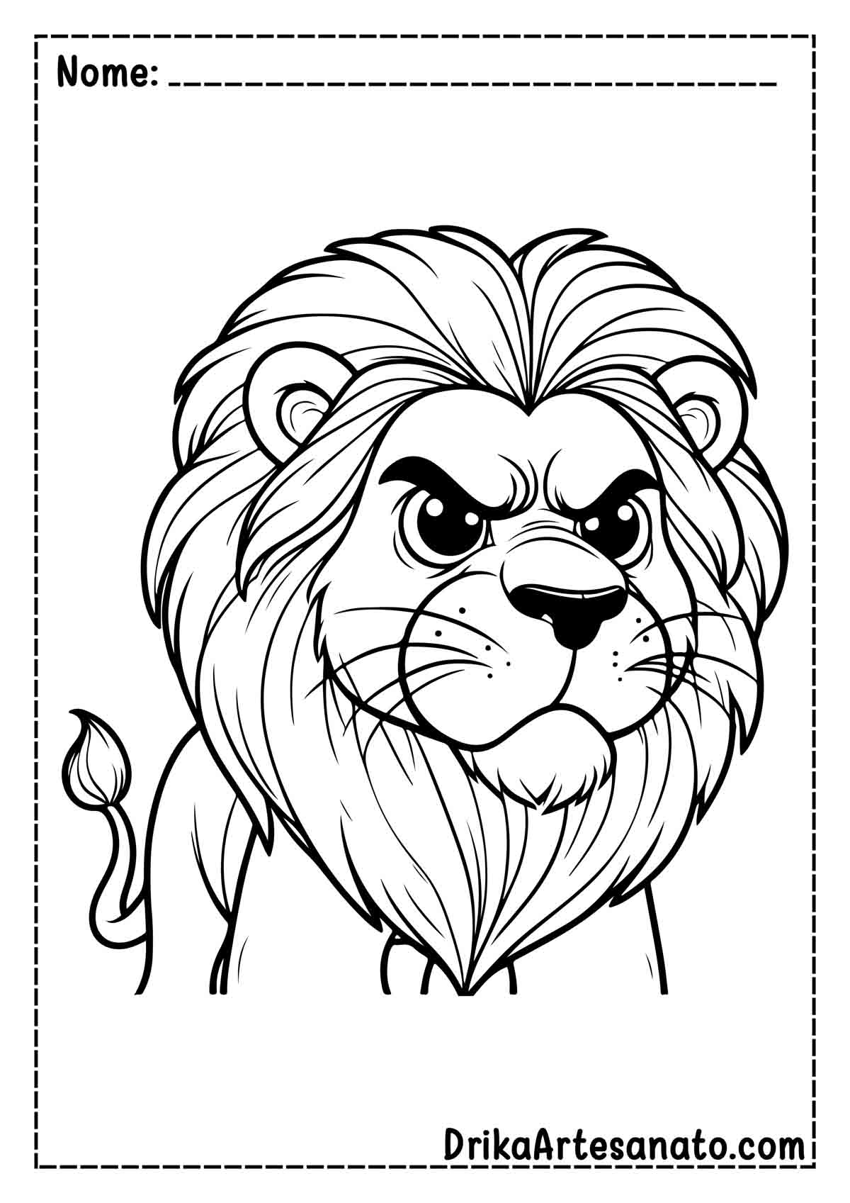 Desenho de Leão Bravo para Colorir