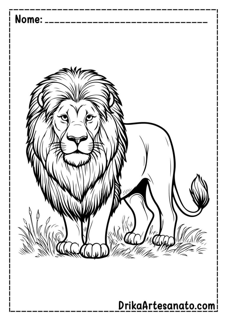 50 Desenhos de Leão para Colorir Grátis em PDF