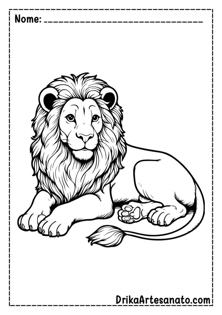 50 Desenhos de Leão para Colorir Grátis em PDF