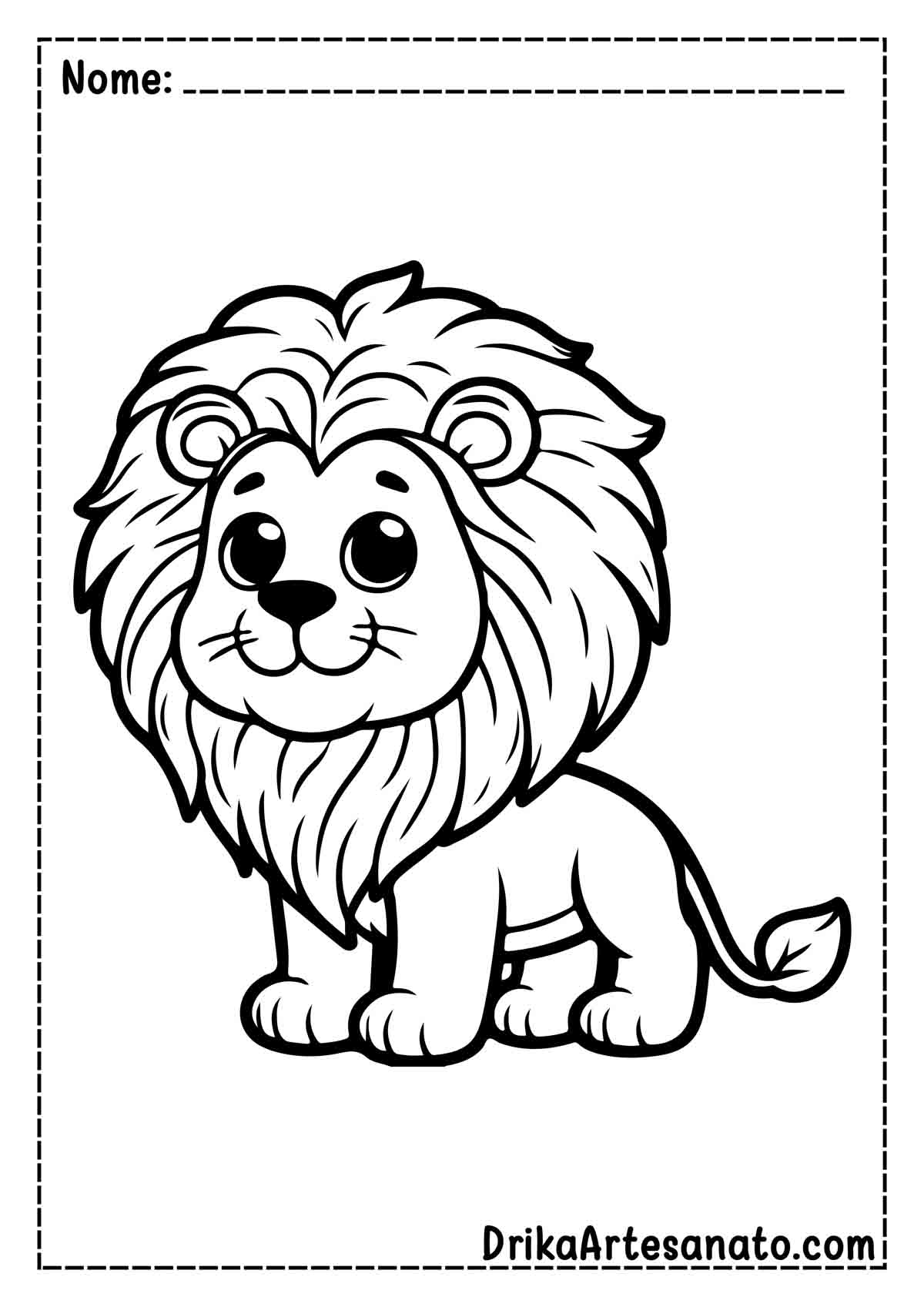 Desenho de Leão Fácil para Colorir