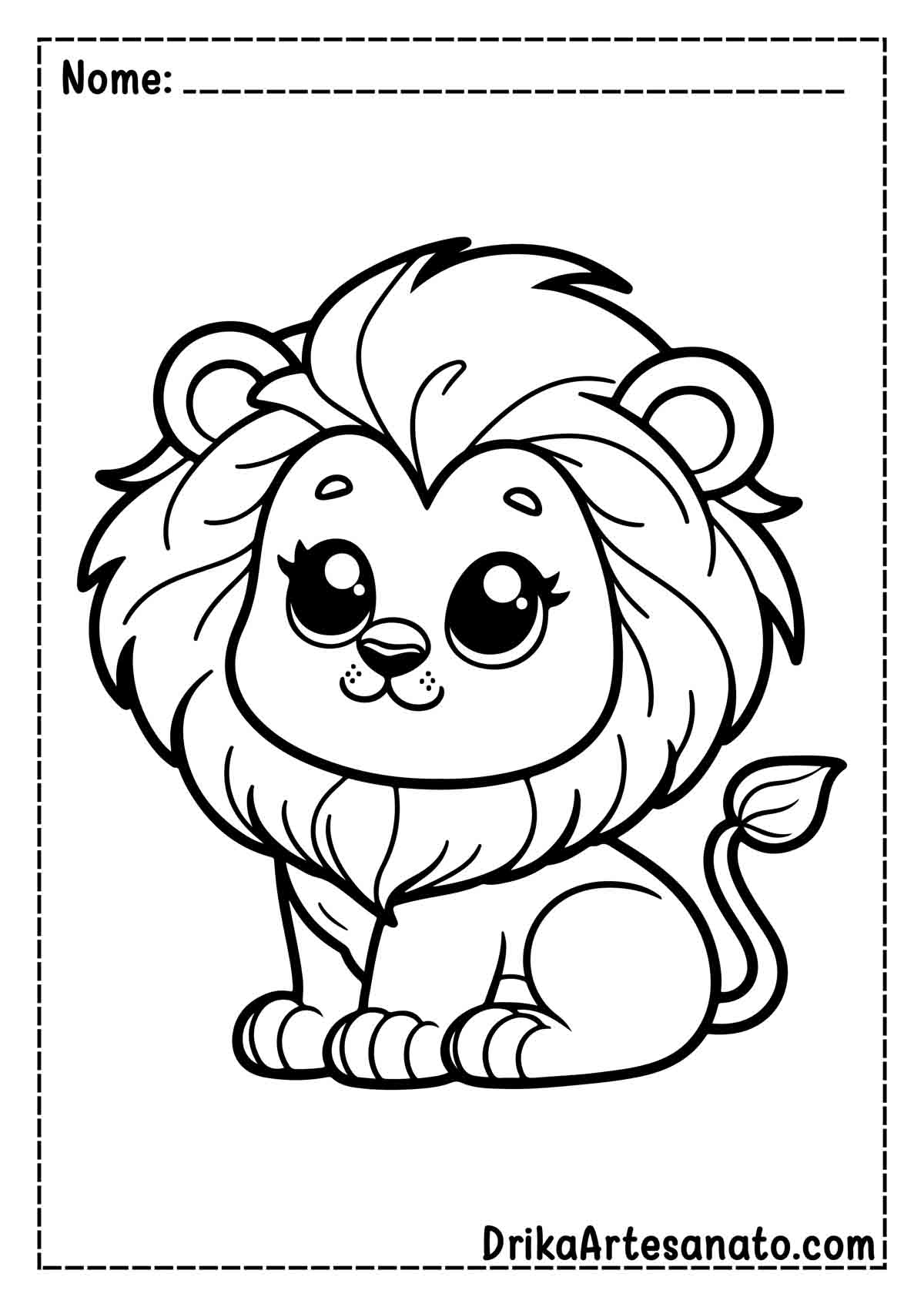 Desenho de Leão Simples para Colorir