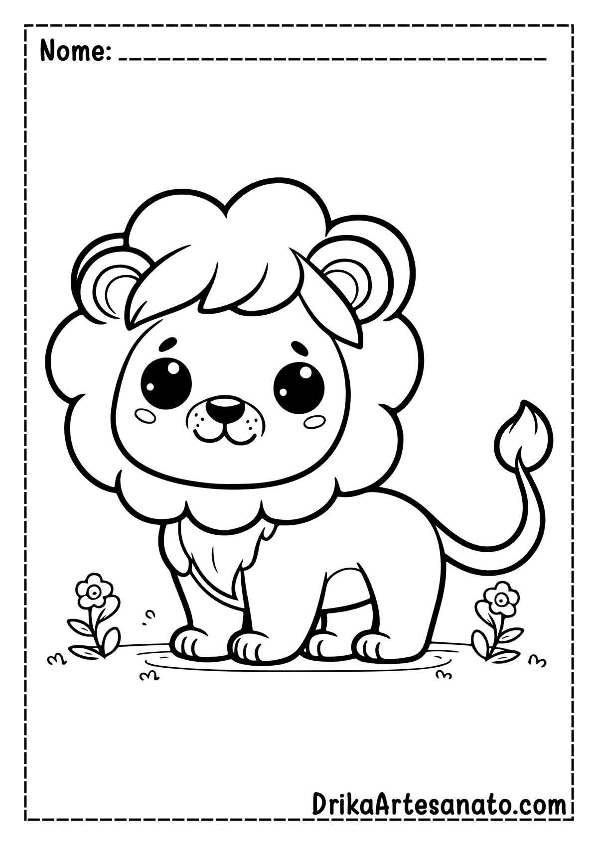 Desenho de Leão Infantil para Colorir
