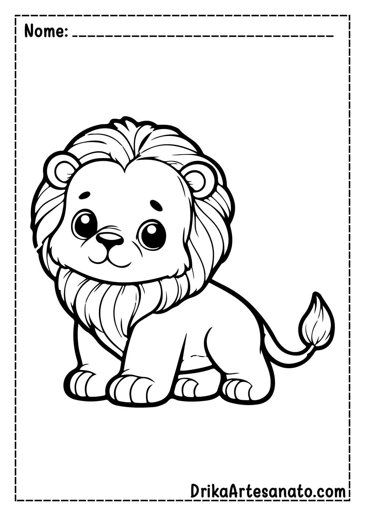 Desenho de Leão Simples para Colorir