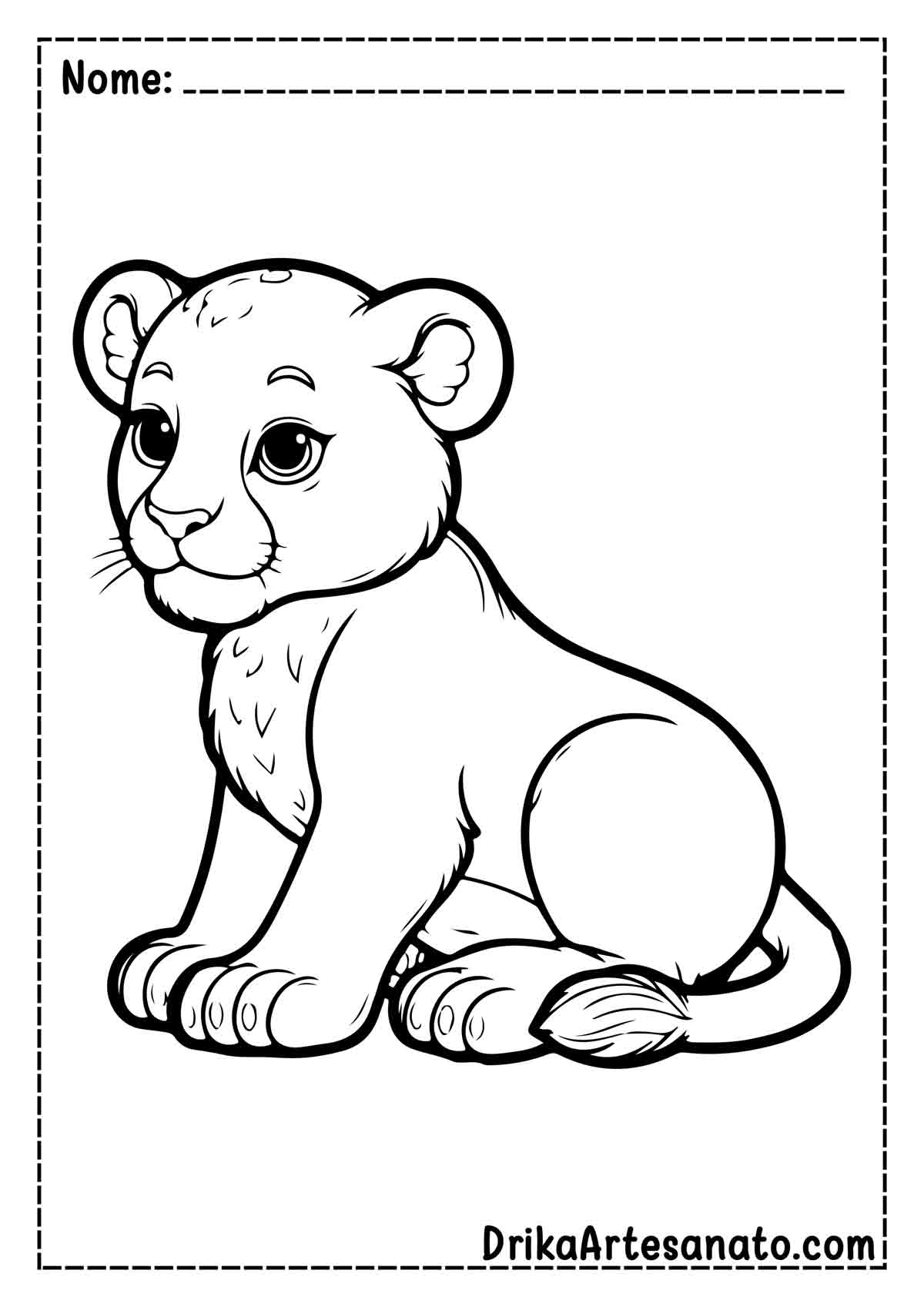 Desenho de Leão Filhote para Colorir
