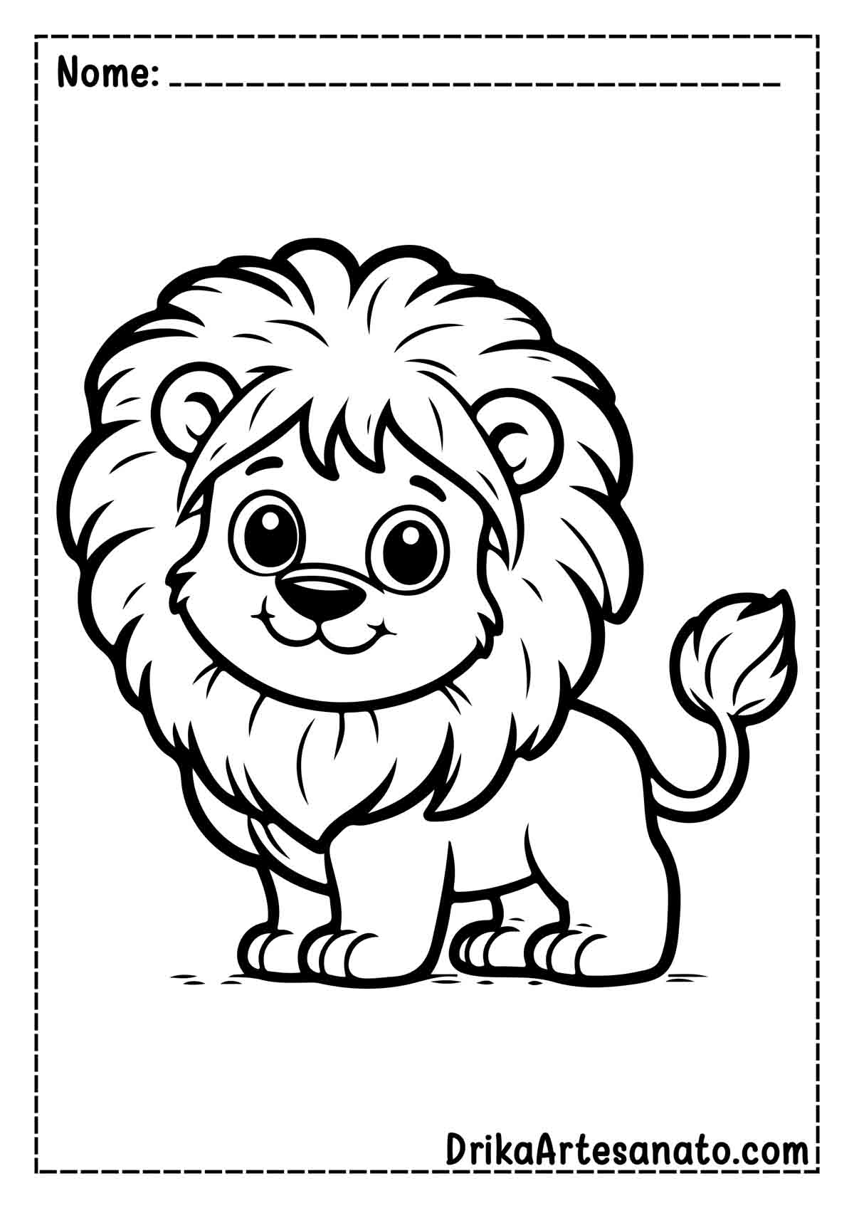 Desenho de Leão Fácil para Colorir