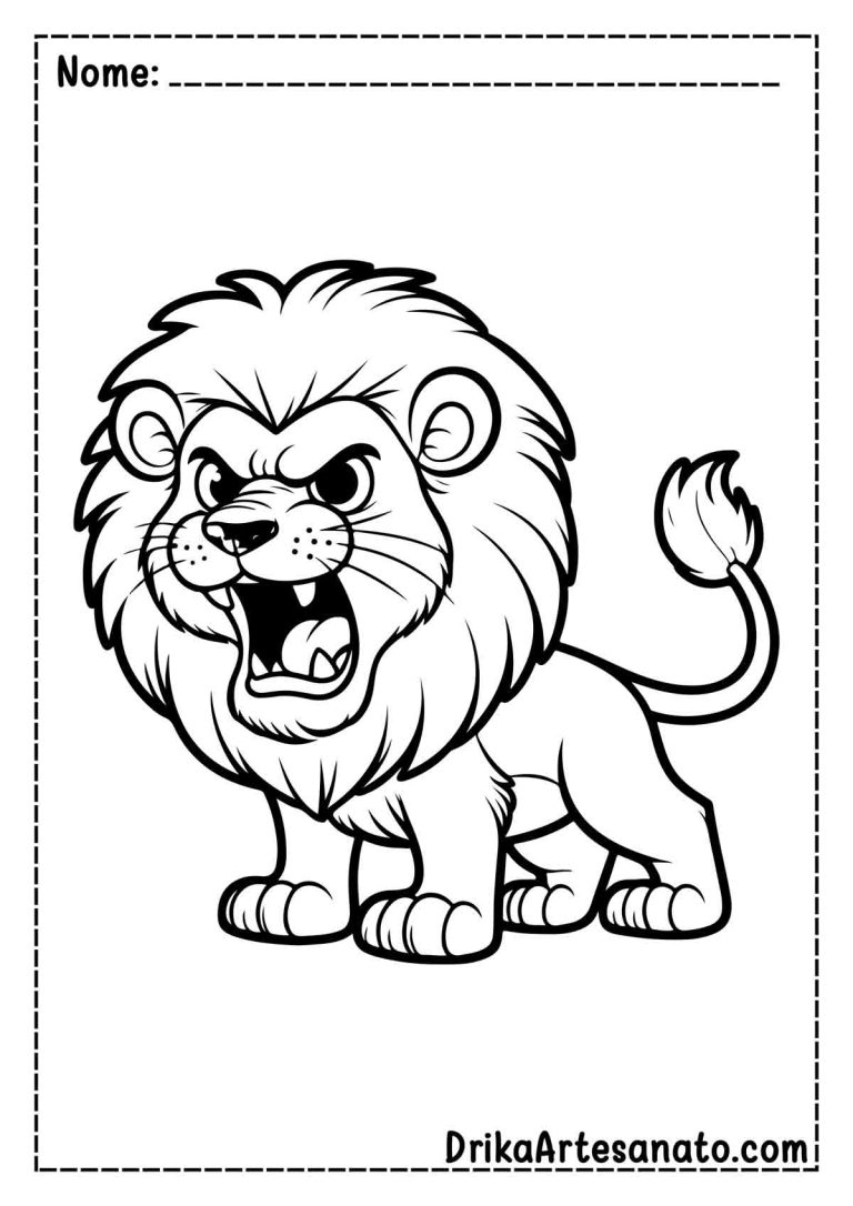 50 Desenhos de Leão para Colorir Grátis em PDF