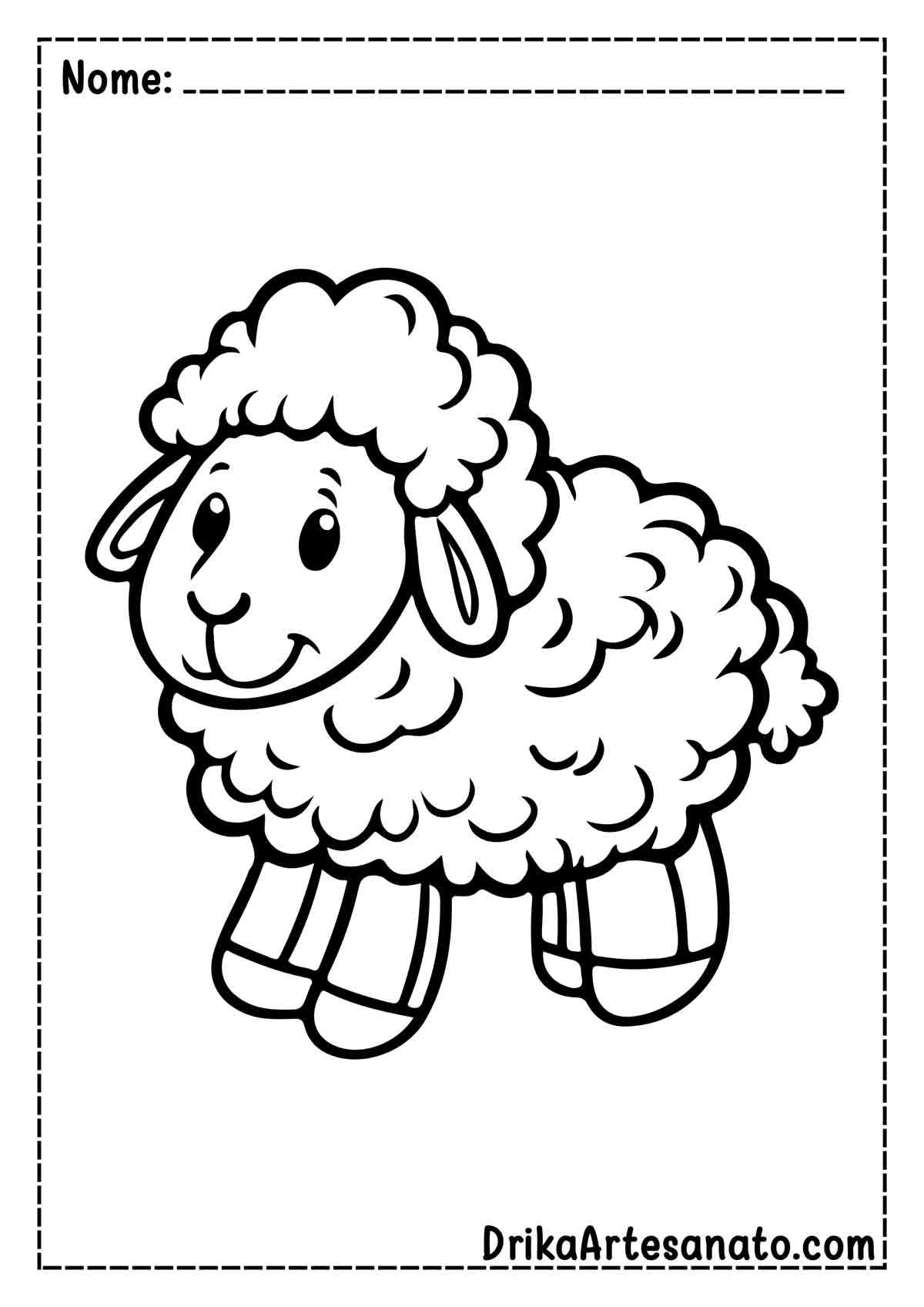 Desenho de Ovelha para Colorir e Imprimir