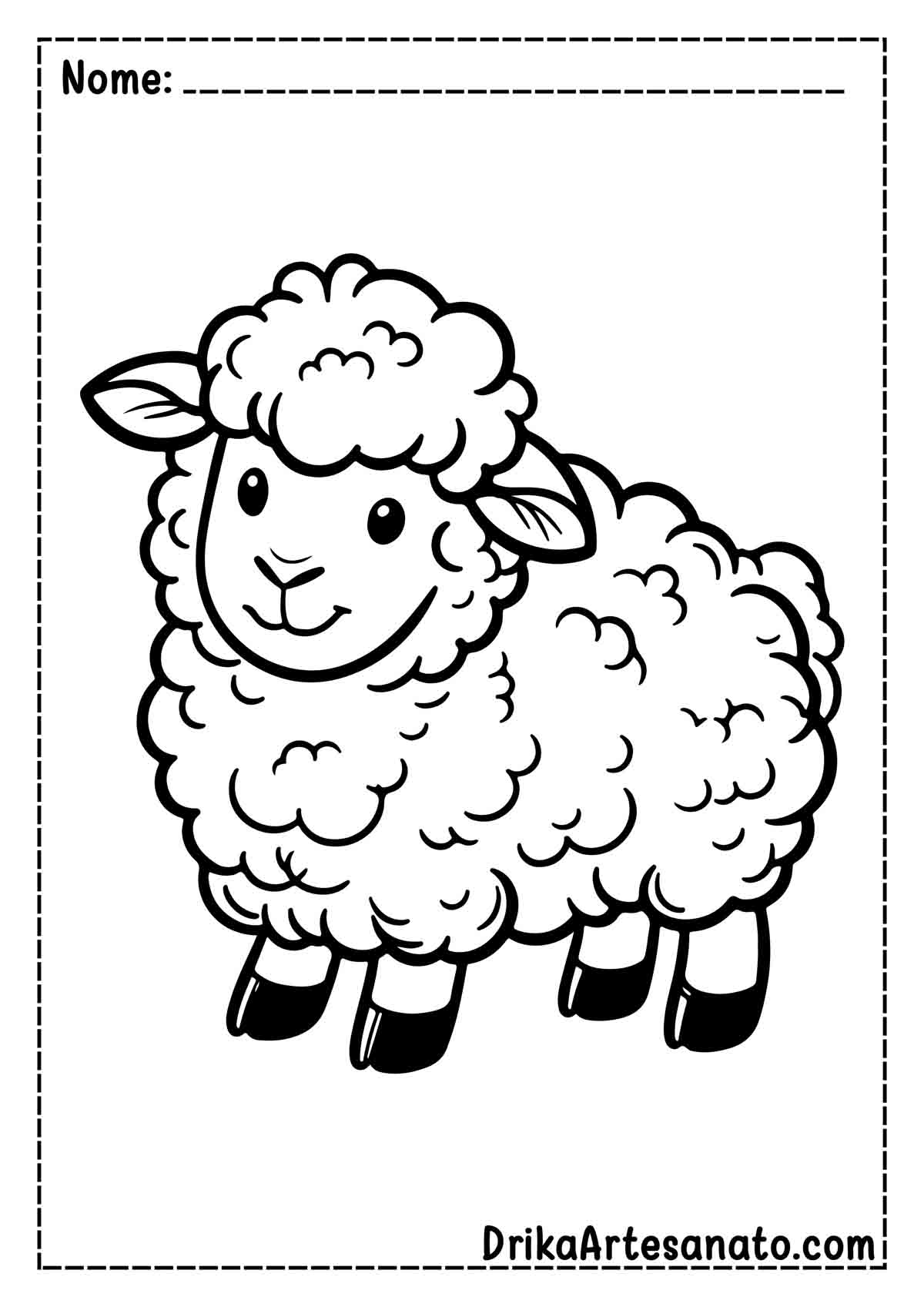 Desenho de Ovelha para Páscoa para Imprimir