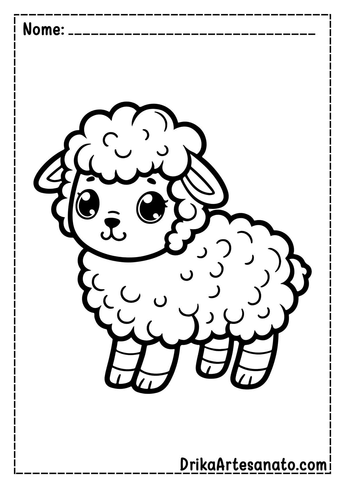 Desenho de Ovelha Pequena para Imprimir
