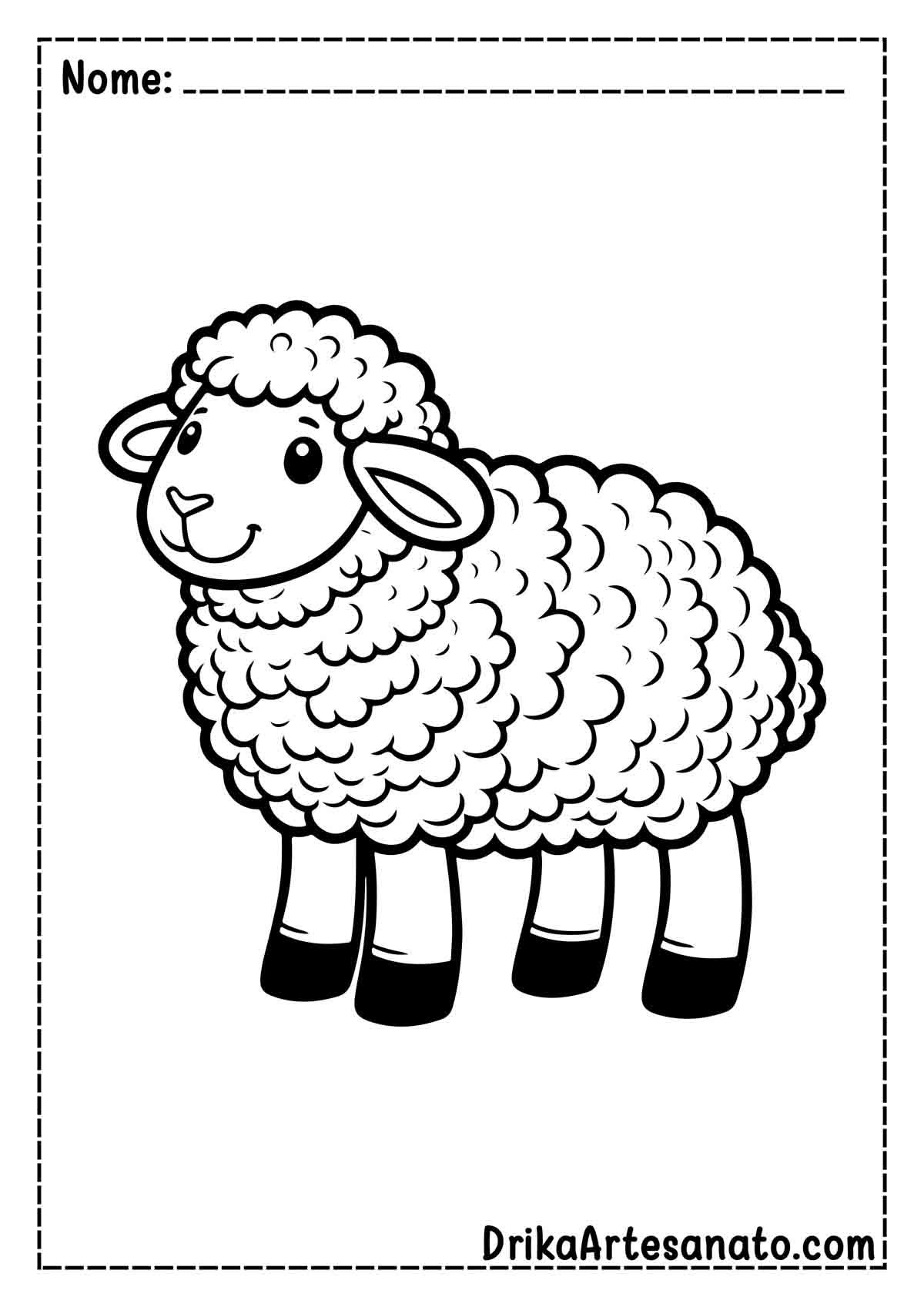 Desenho de Ovelha da Páscoa para Imprimir