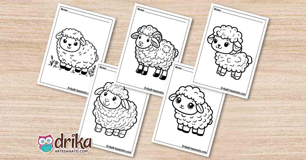 50 Desenhos de Ovelha para Colorir Grátis em PDF