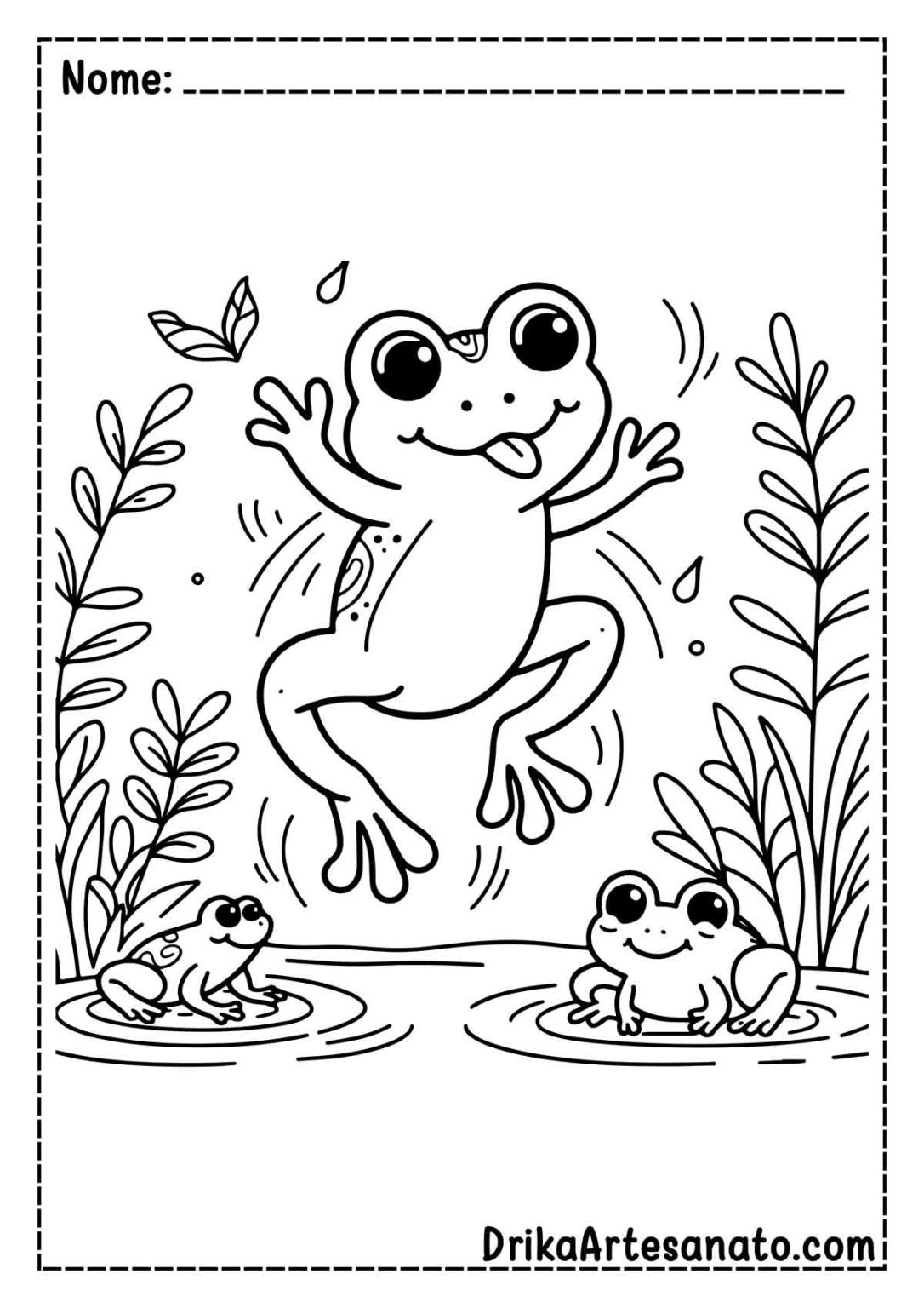 50 Desenhos de Sapo para Colorir Grátis em PDF