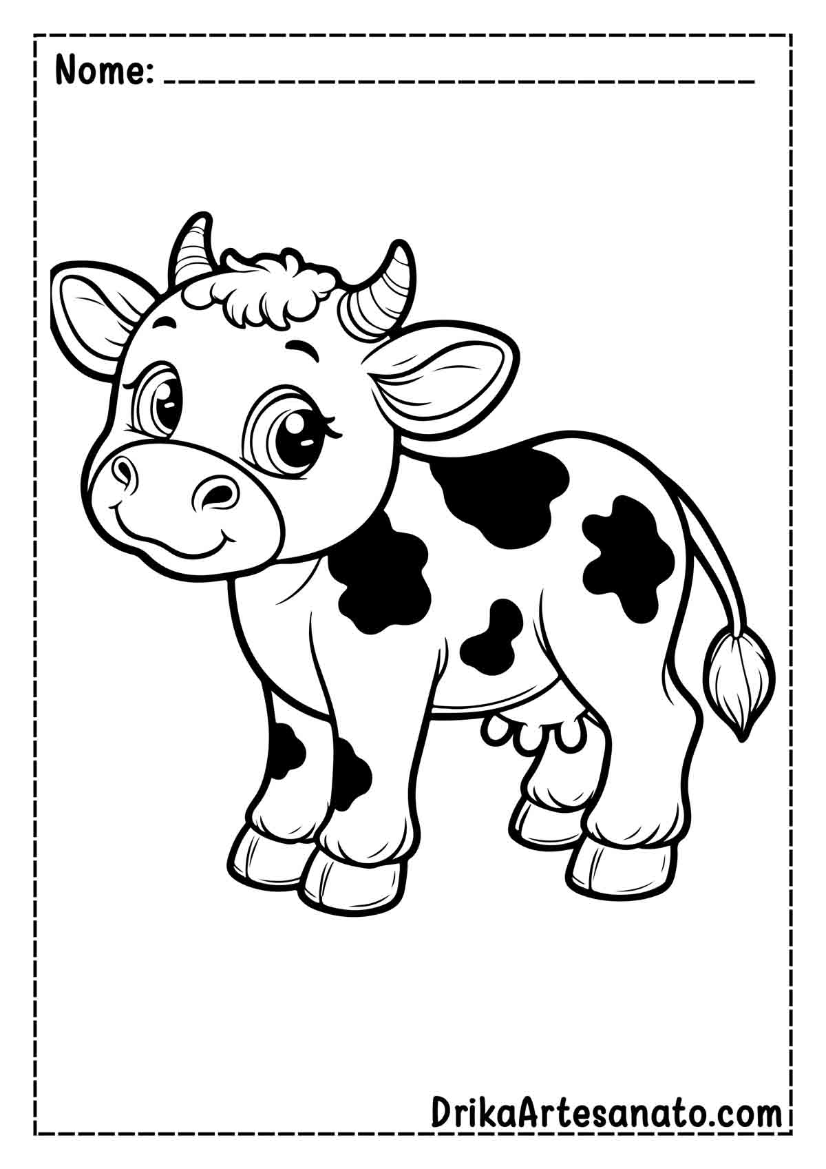 Desenho de Vaca Pequena para Imprimir