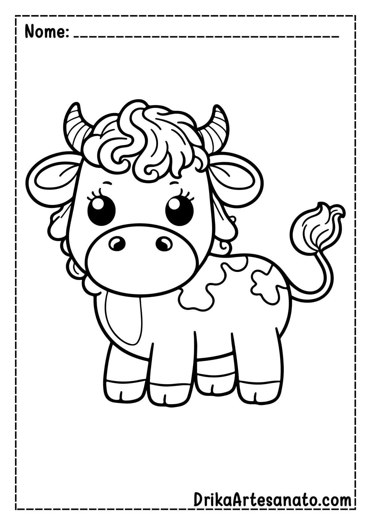 Desenho de Vaca Pequena para Colorir