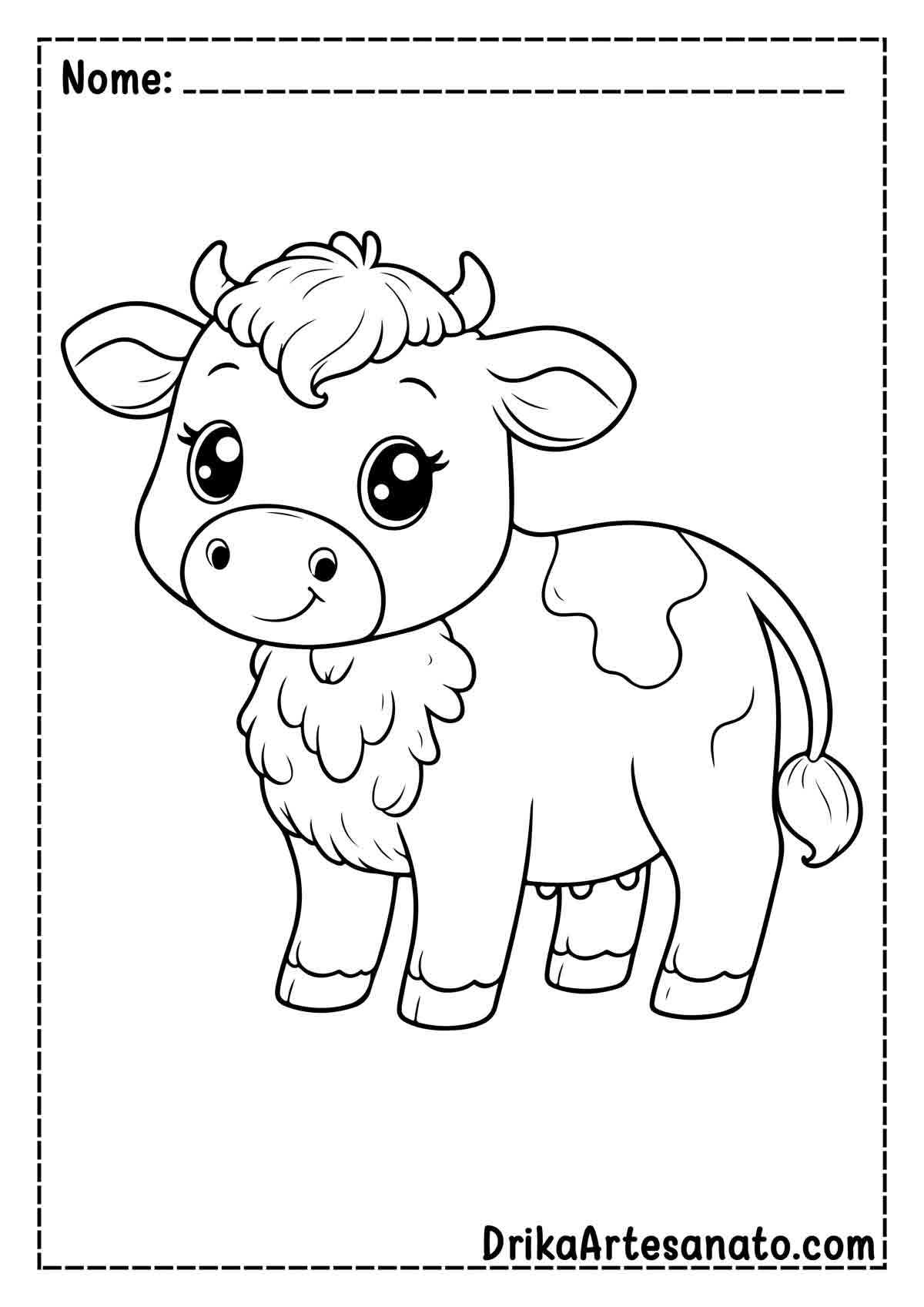 Desenho de Vaca Simples para Colorir