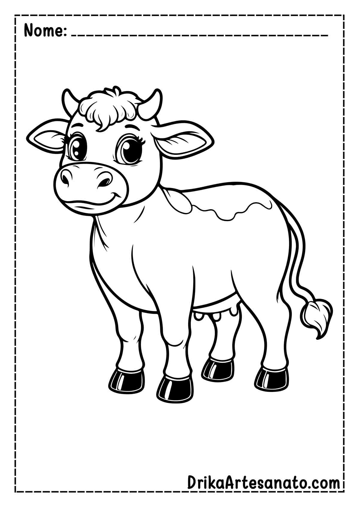 Desenho de Vaca para Colorir e Imprimir