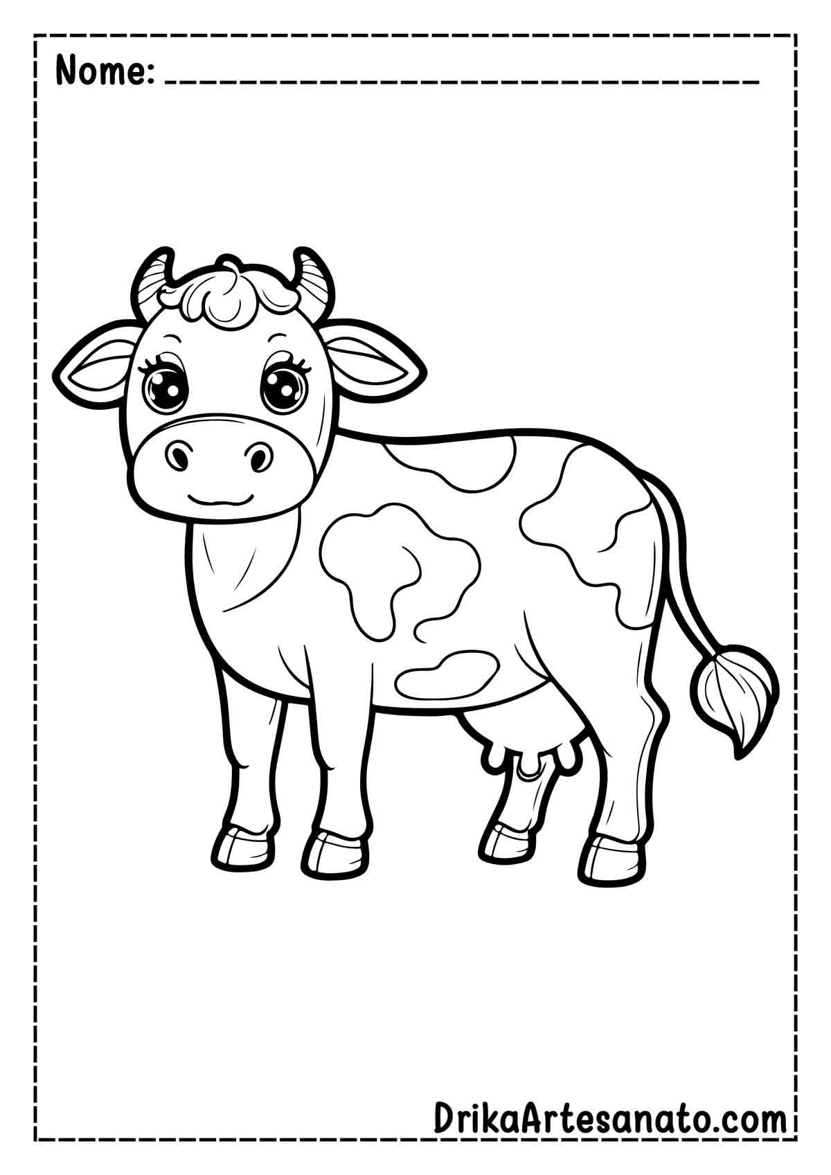 Desenho de Vaca Malhada para Pintar
