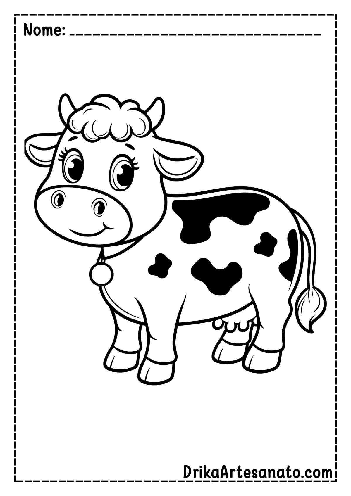 Desenho de Vaca Fácil para Colorir