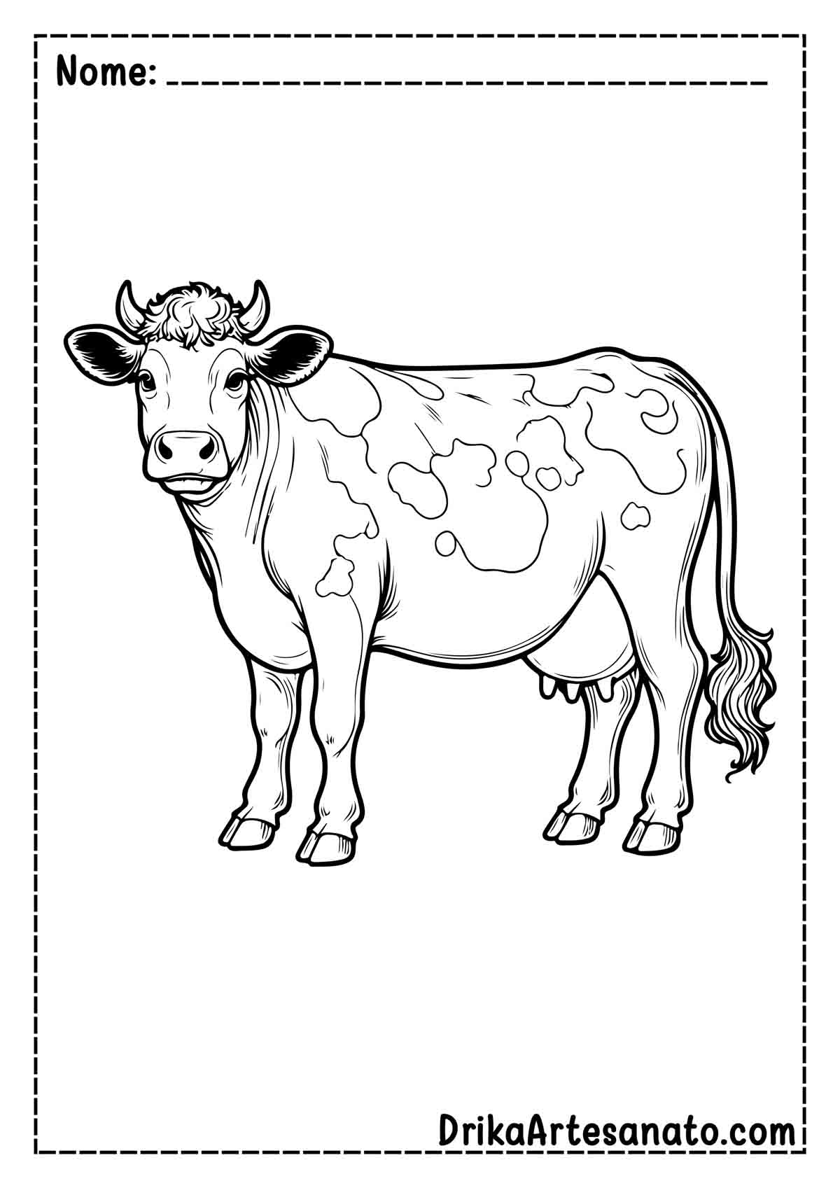Desenho de Vaca Realista para Colorir