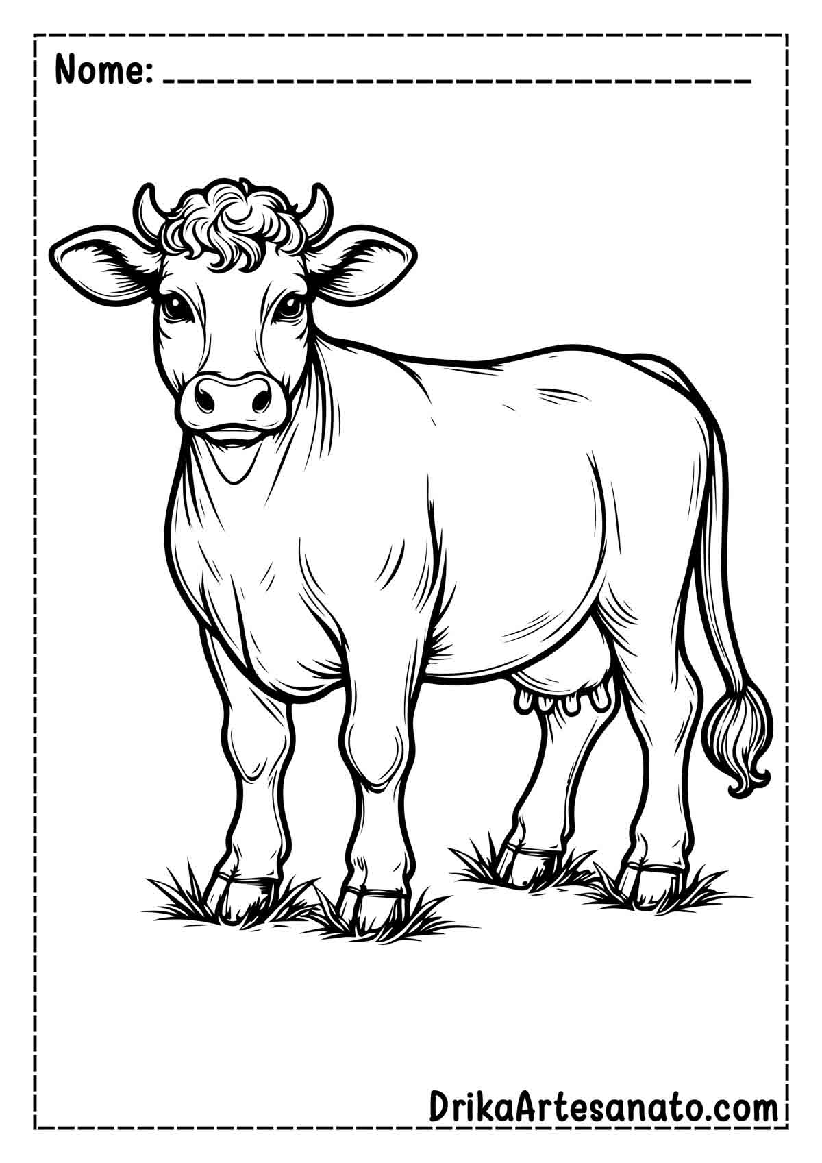Desenho de Vaca Realista para Imprimir