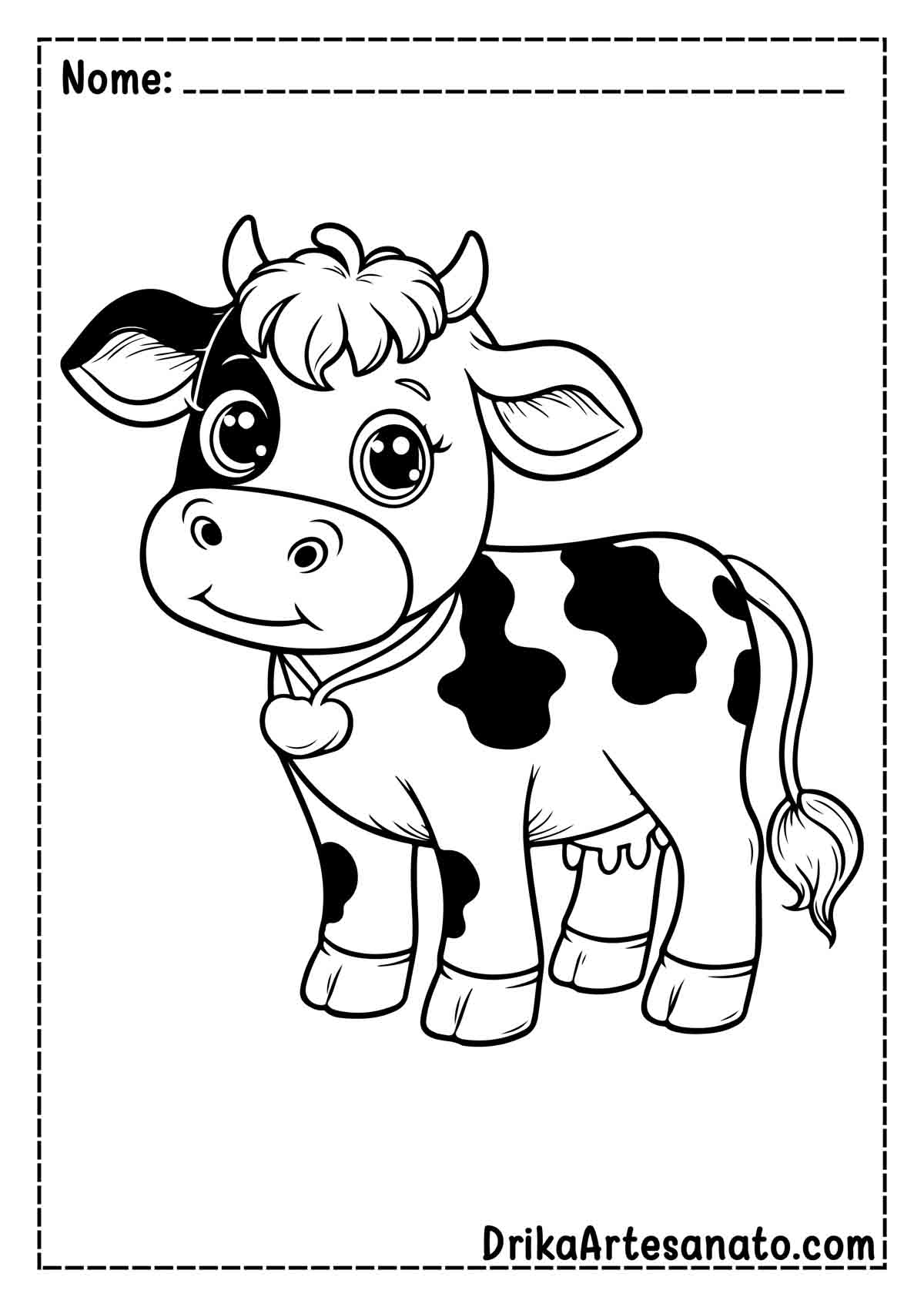 Desenho de Vaca para Pintar