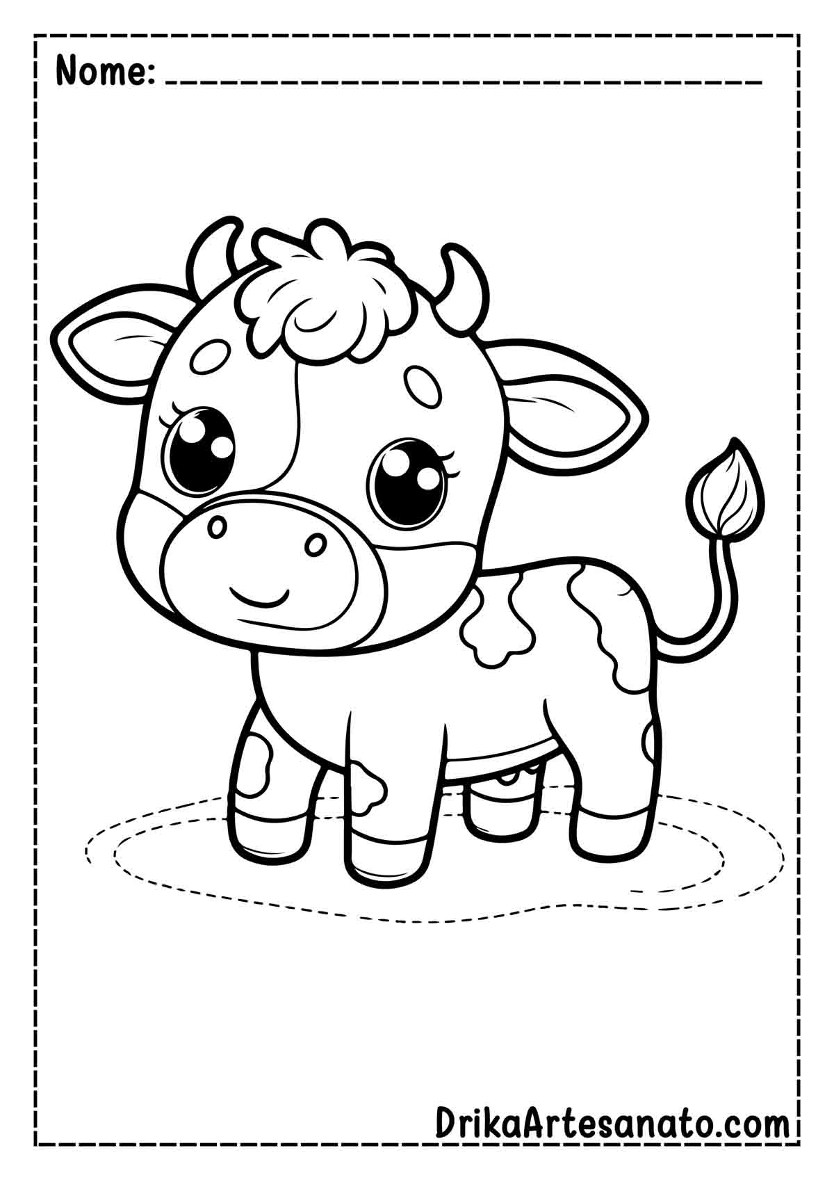 Desenho de Vaca Fofa para Colorir