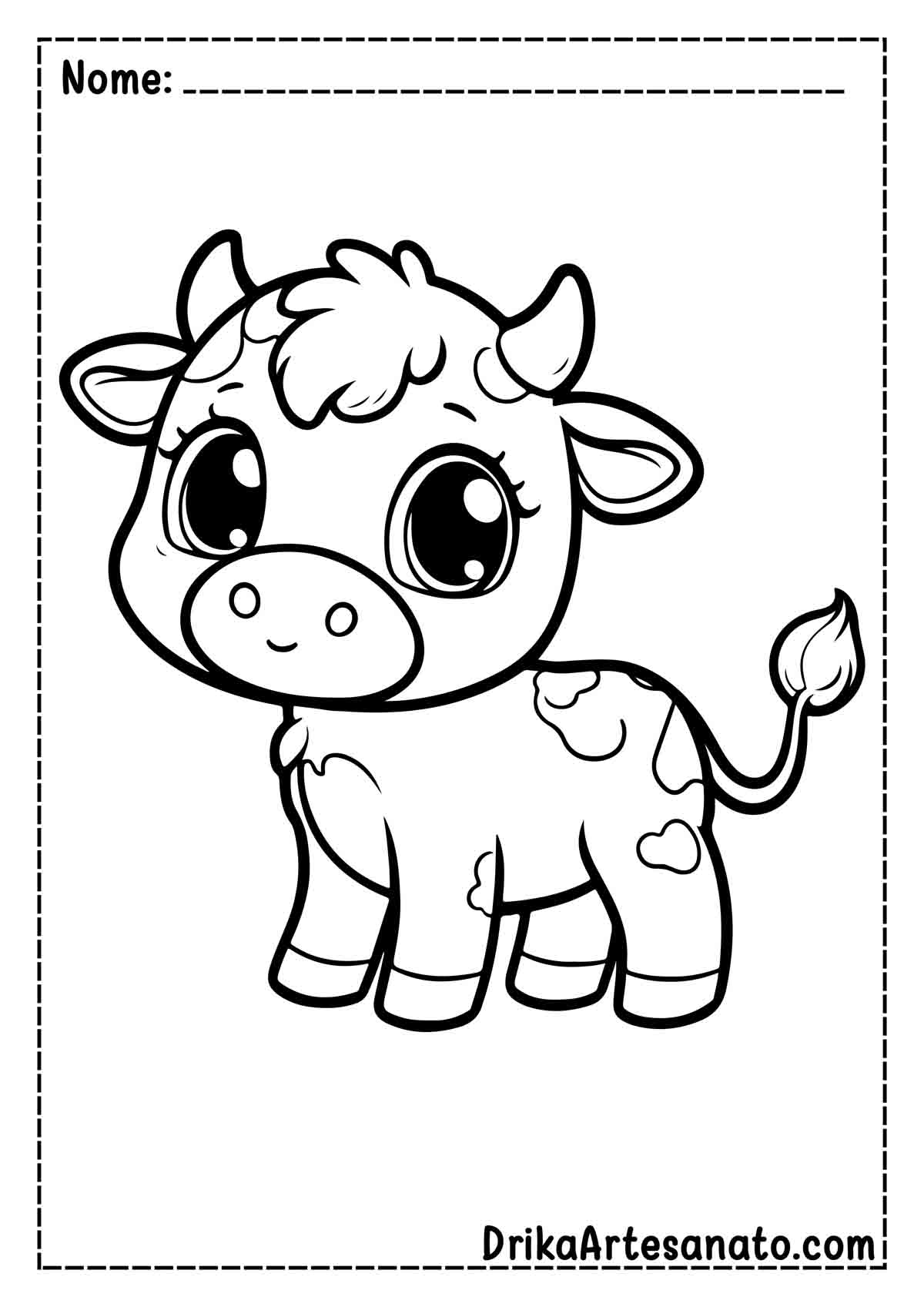 Desenho de Vaca Fácil para Colorir