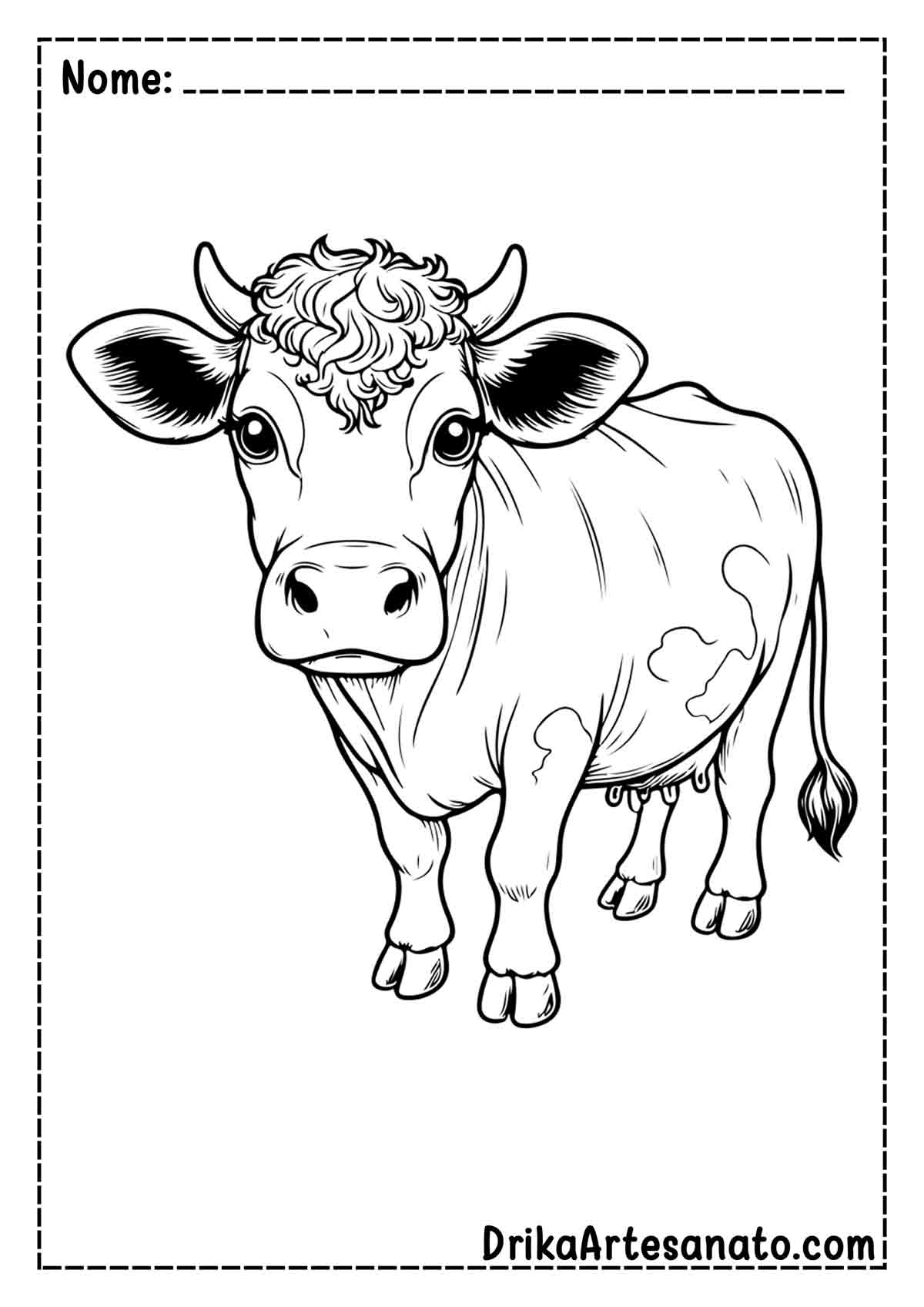 Desenho de Vaca Realista para Colorir