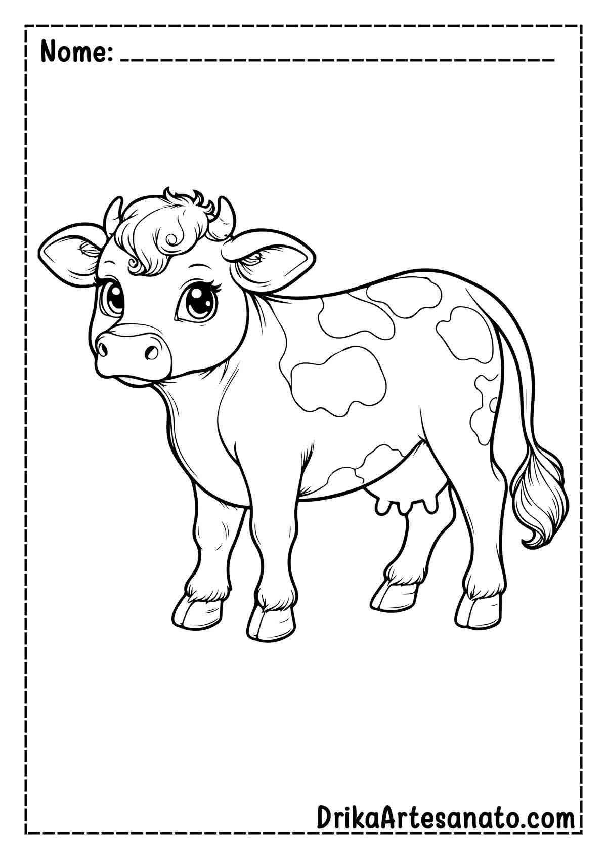 Desenho de Vaca Malhada para Colorir
