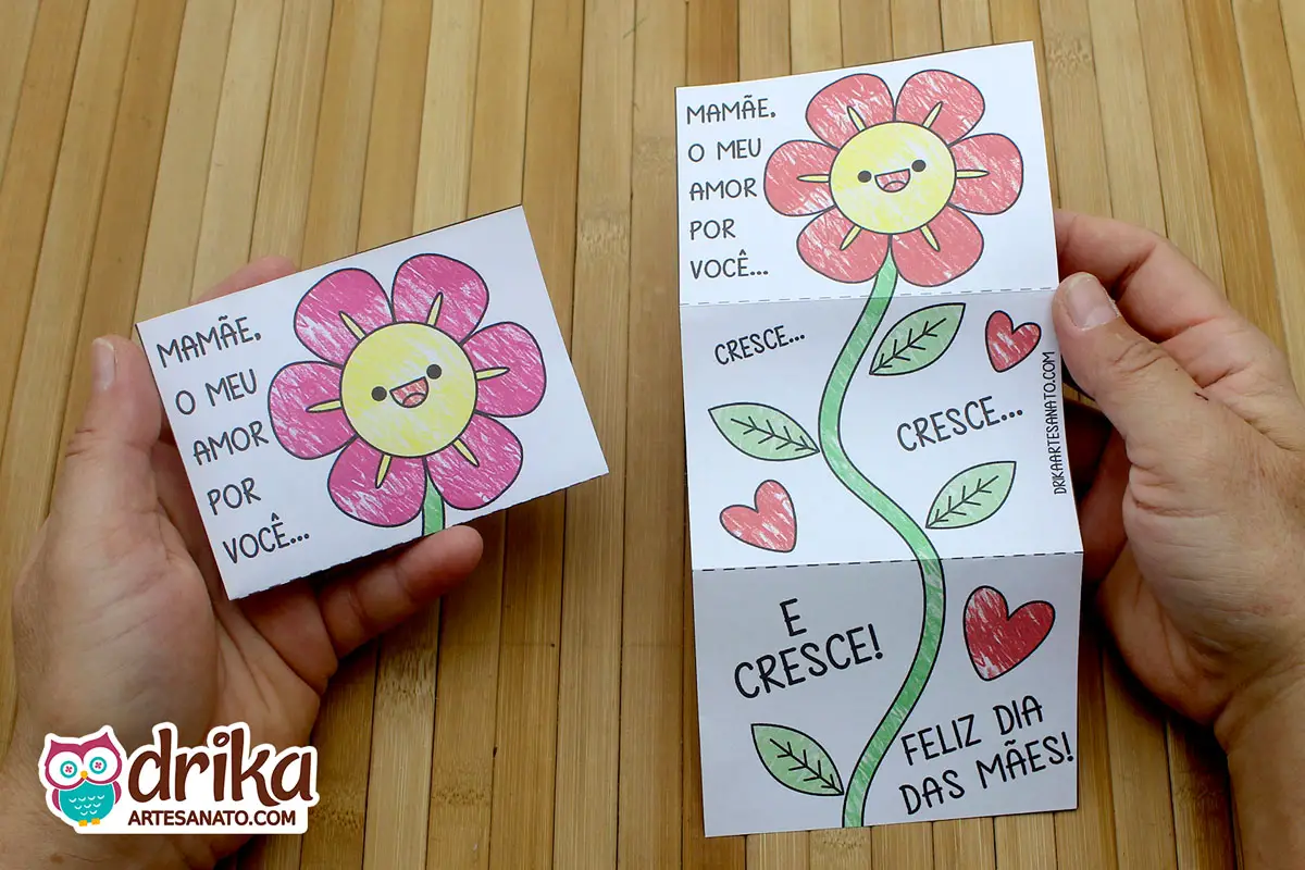 Celebre o Amor Materno: Cartão Interativo Dia das Mães para Colorir!